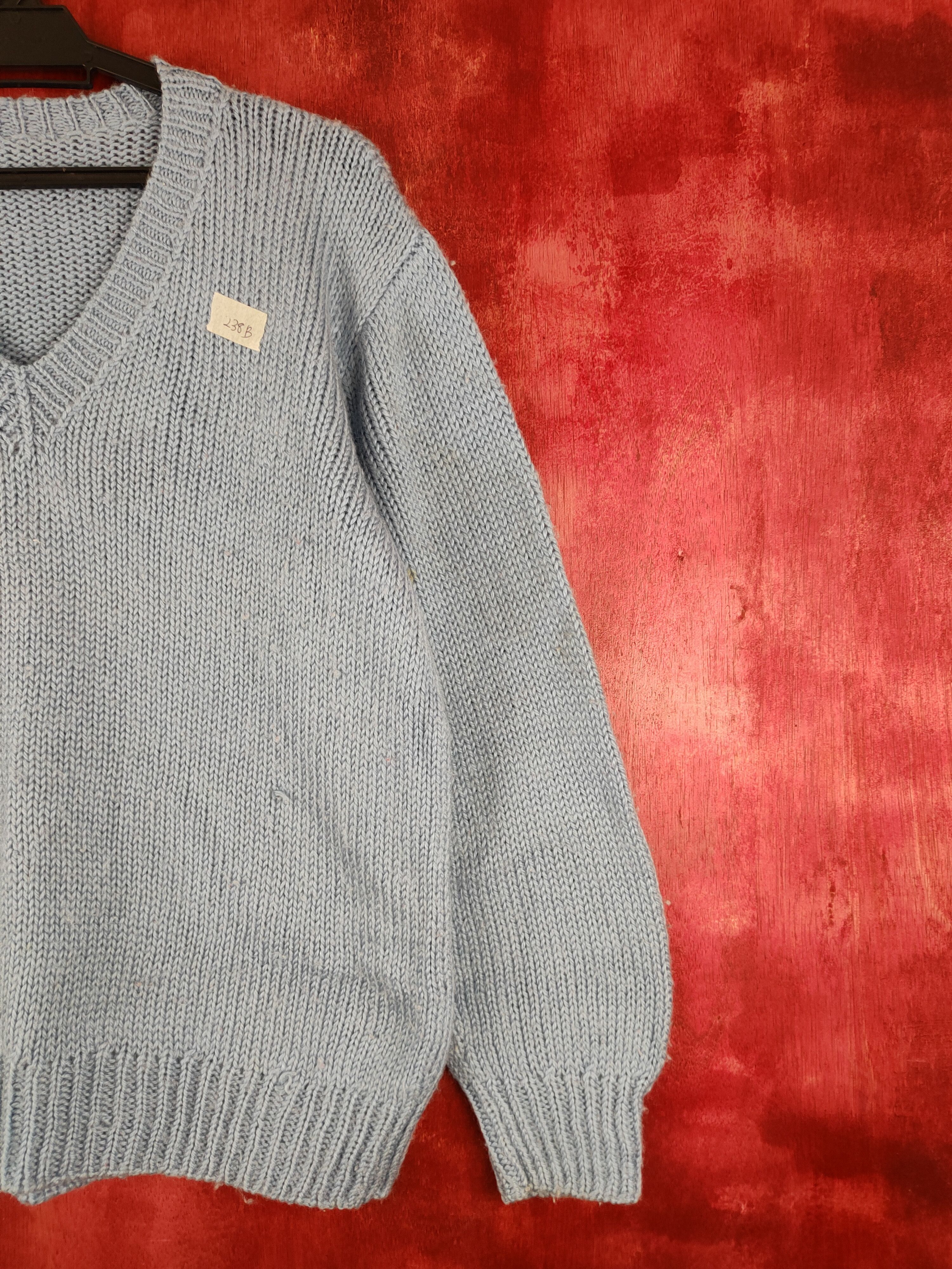Homespun Knitwear Japanese Brand Blue plain Knitwear Sweatshirt #238B Size US M / EU 48-50 / 2 - 5 Thumbnail