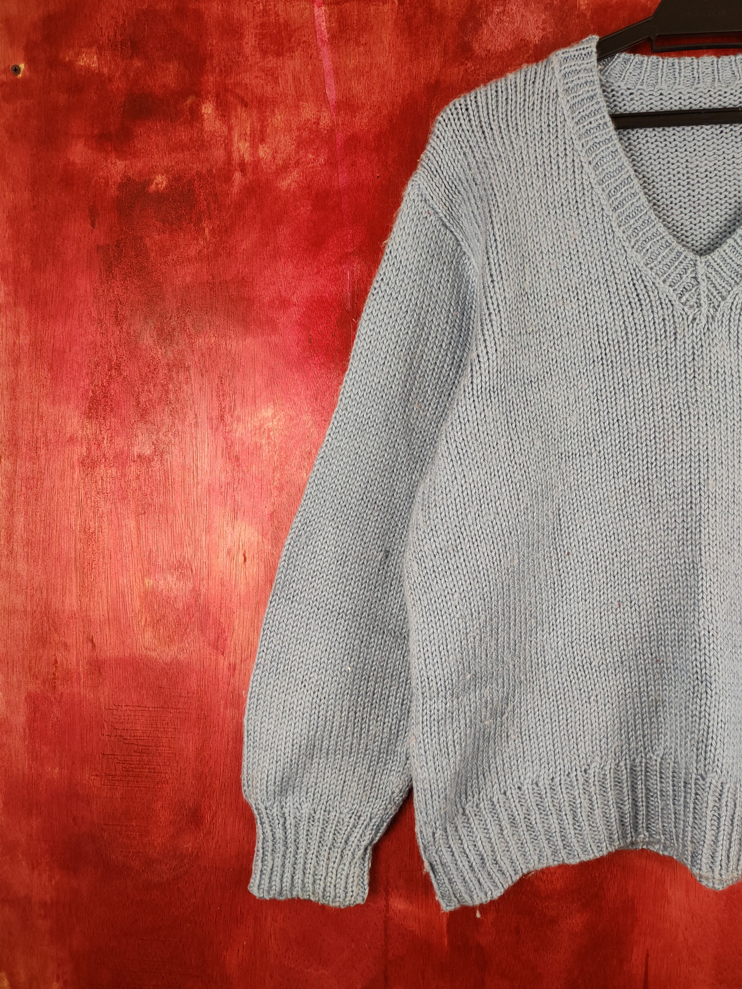 Homespun Knitwear Japanese Brand Blue plain Knitwear Sweatshirt #238B Size US M / EU 48-50 / 2 - 3 Thumbnail