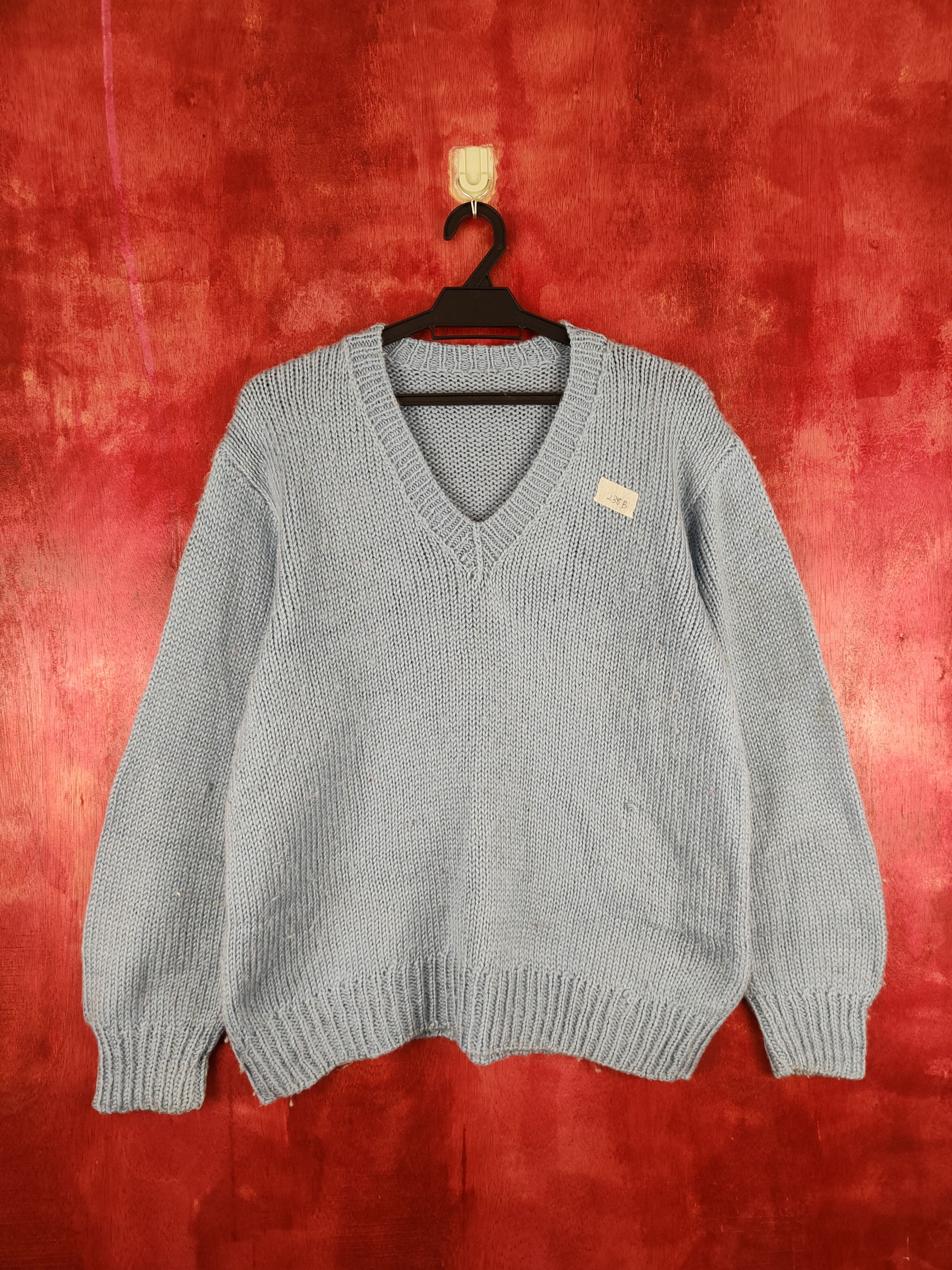Japanese Brand Blue plain Knitwear Sweatshirt #238B