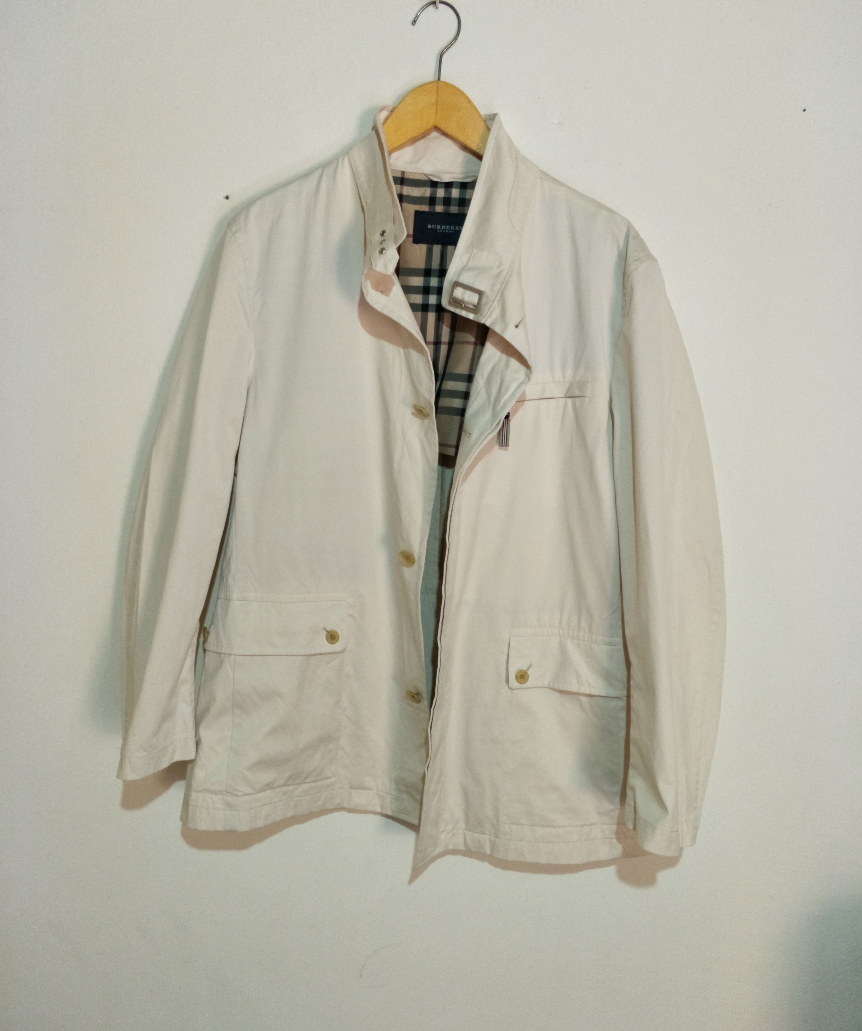 Burberry Vintage Burberry White Jacket Size US L / EU 52-54 / 3 - 1 Thumbnail