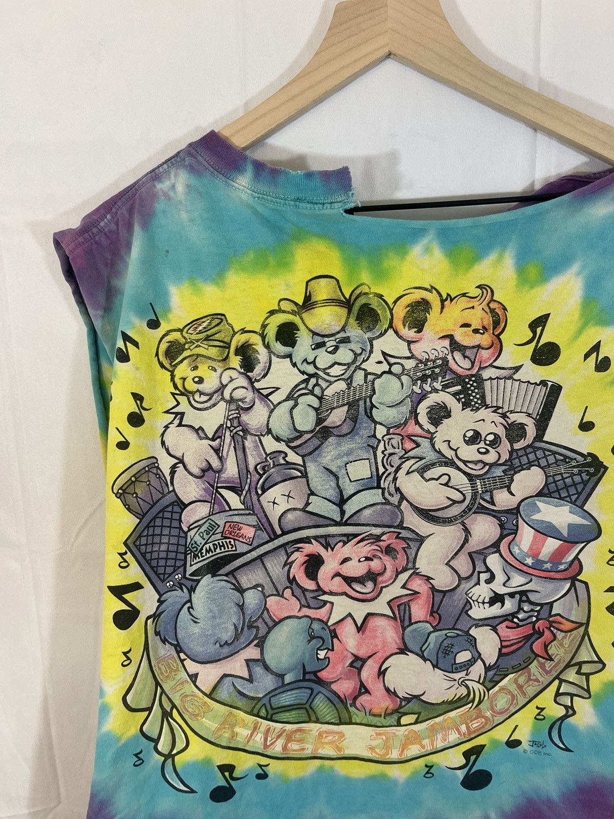 Band Tees Thrashed Grateful Dead Band Faded Sleeveless Band Tee Size US L / EU 52-54 / 3 - 13 Thumbnail