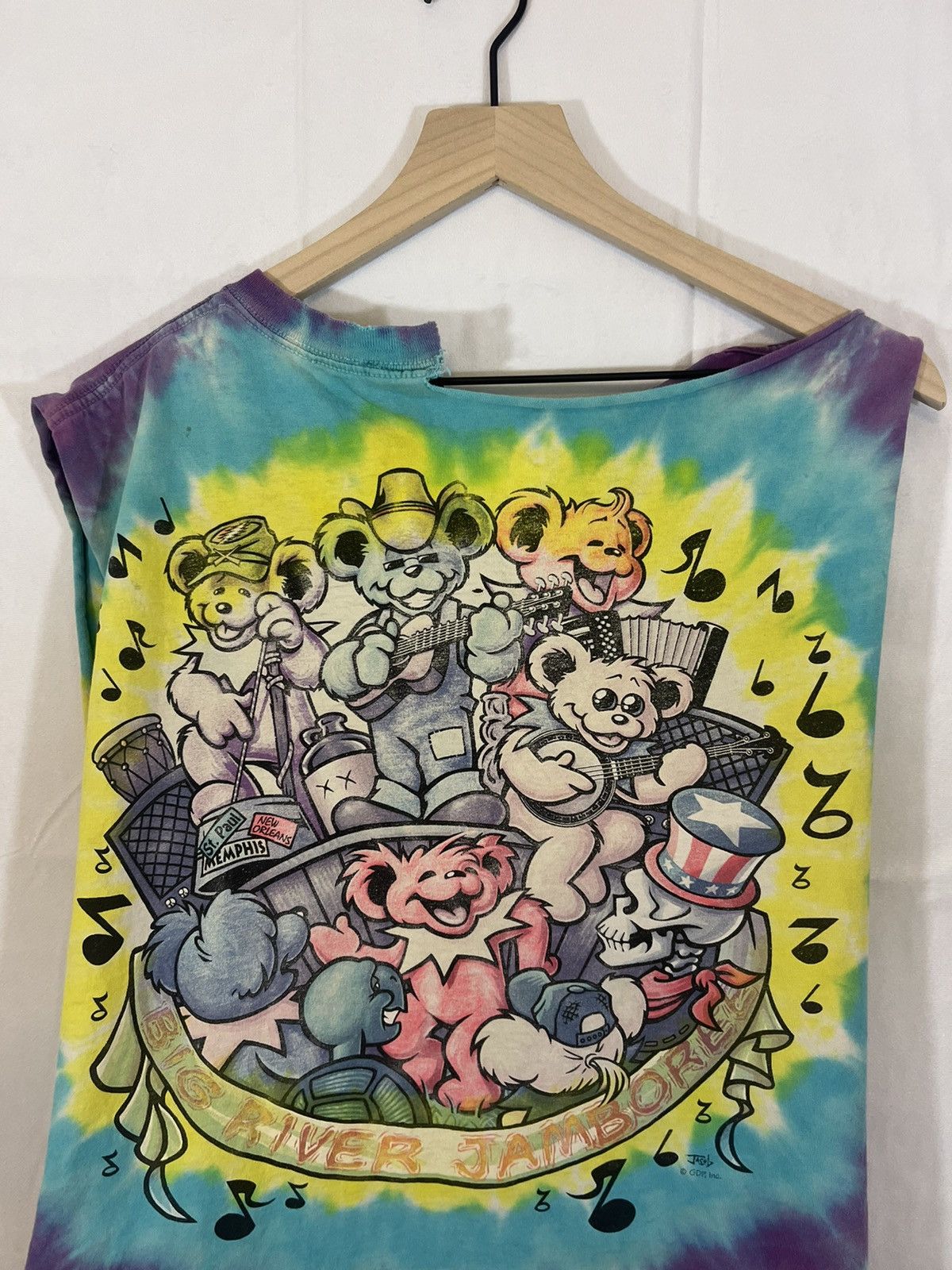 Band Tees Thrashed Grateful Dead Band Faded Sleeveless Band Tee Size US L / EU 52-54 / 3 - 17 Thumbnail