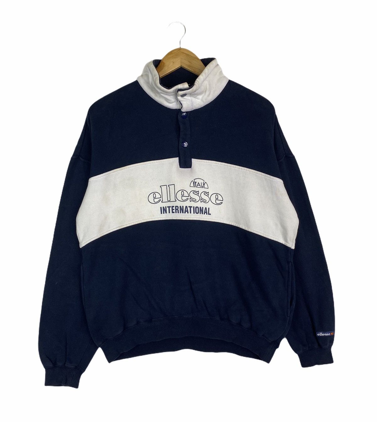 Ellesse × Vintage ELLESSE INTERNATIONAL BIG LOGO SWEATSHIRT PULLOVER Size US M / EU 48-50 / 2 - 1 Thumbnail