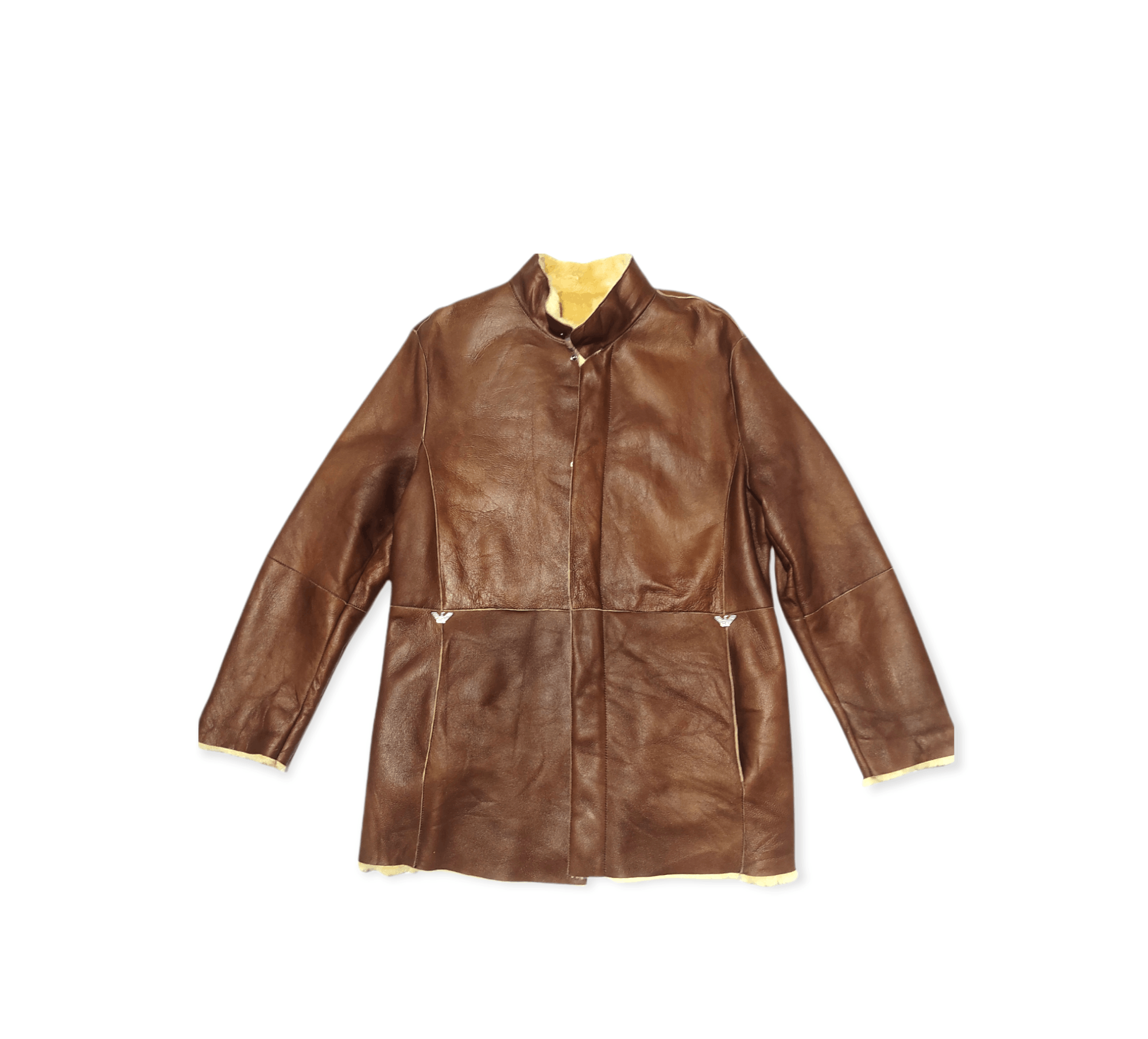 image of Giorgio Armani Georgio Armani A Milano Borgonuuvo21Shearling Longcoat in Brown, Men's (Size Large)