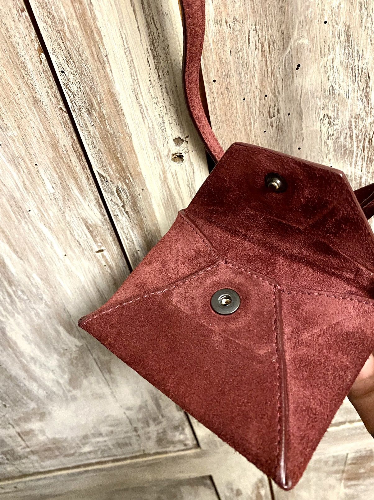 Ann Demeulemeester Ann Demeulemeester Wine Suede Envelope Pouch Size ONE SIZE - 6 Thumbnail