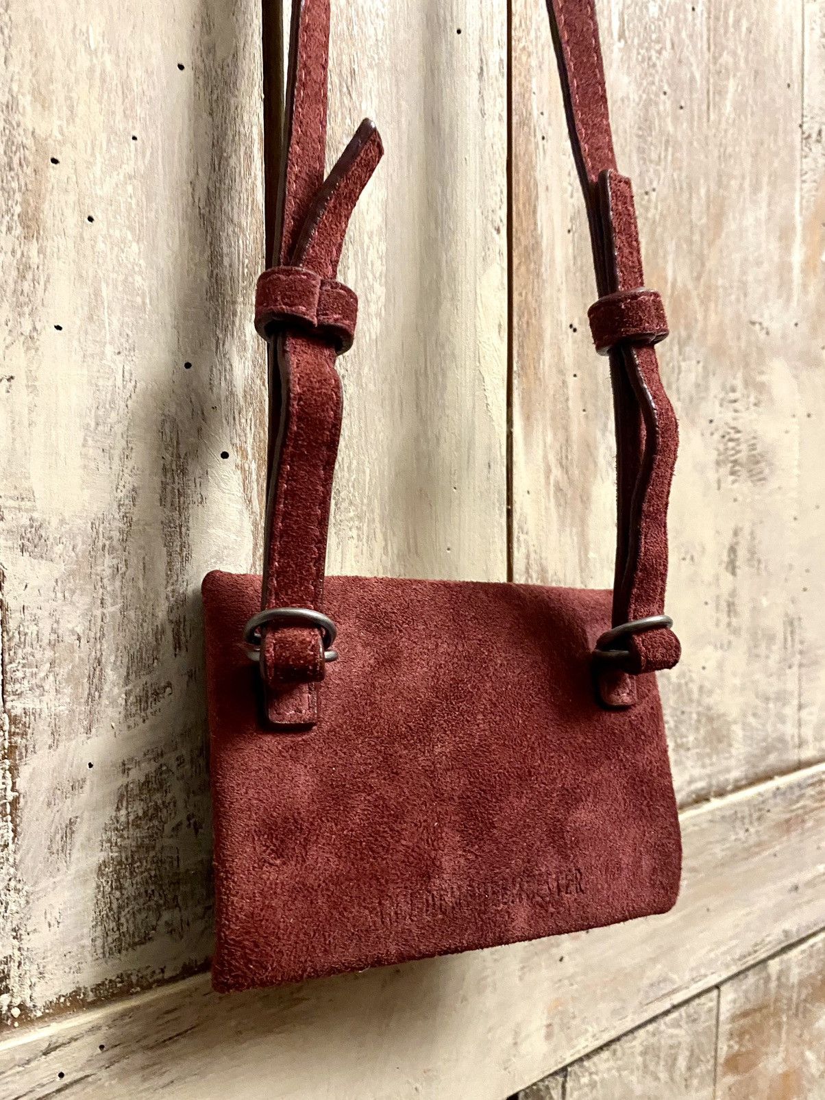 Ann Demeulemeester Ann Demeulemeester Wine Suede Envelope Pouch Size ONE SIZE - 7 Thumbnail