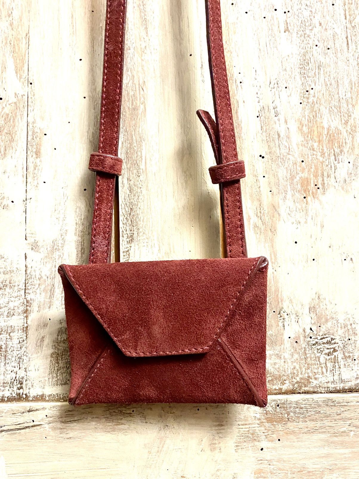 Ann Demeulemeester Ann Demeulemeester Wine Suede Envelope Pouch Size ONE SIZE - 2 Thumbnail