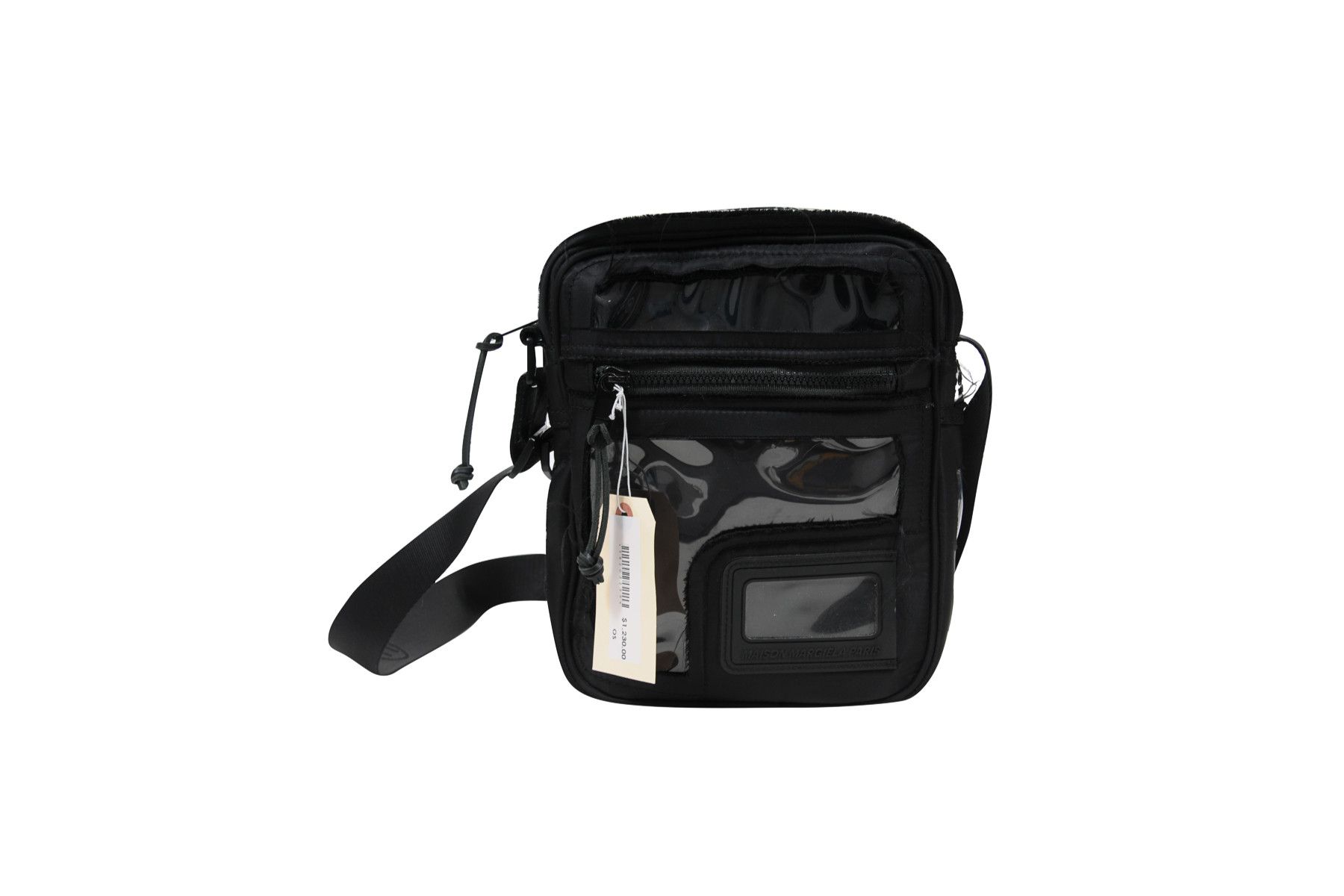 Maison Margiela Mm11 Distressed Fabric & Pvc Shoulder Messenger Bag - 00499 in Black, Men's