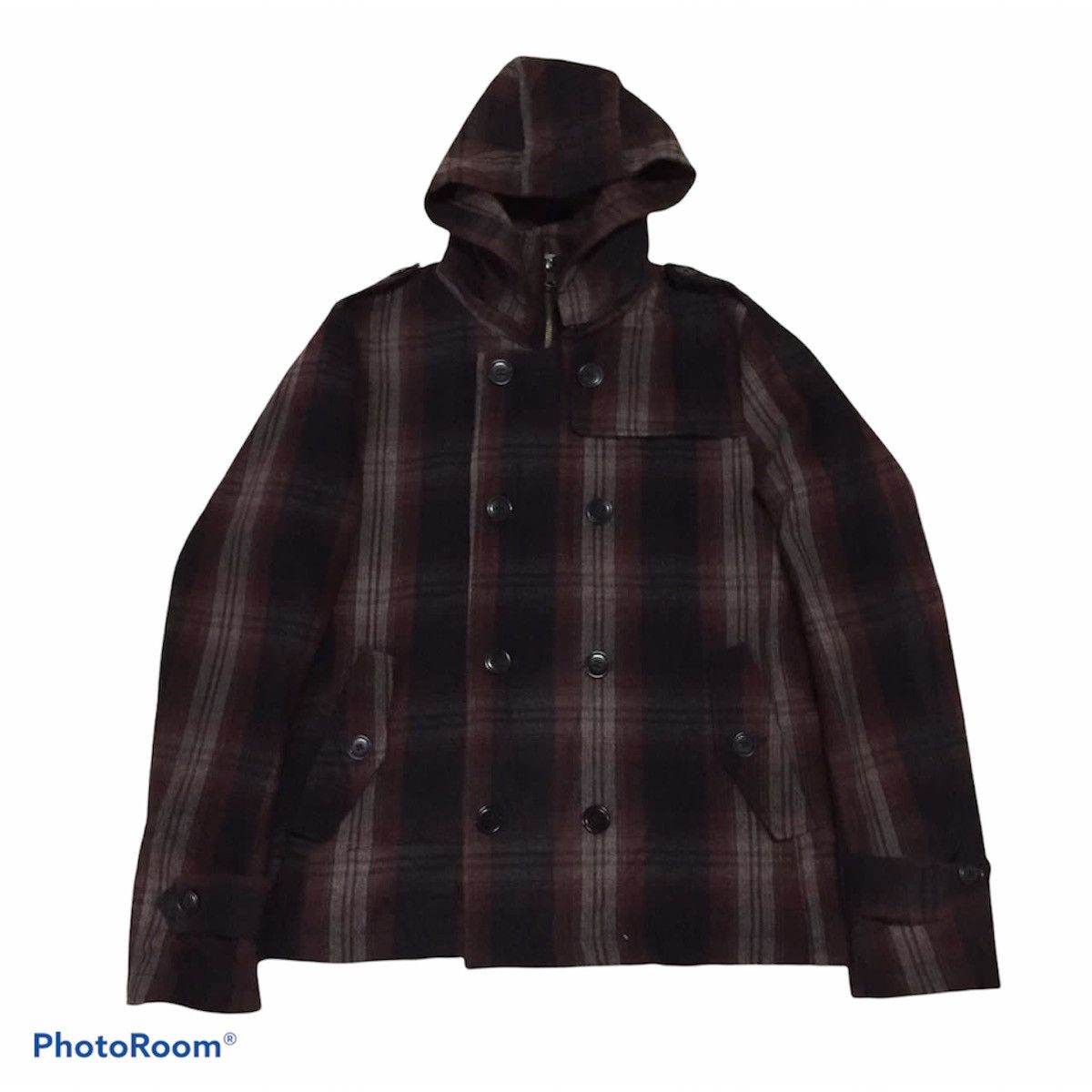 Japanese Brand Nice Checkered Male & Co Jacket Hoodie Double Breast Style Size US L / EU 52-54 / 3 - 1 Thumbnail