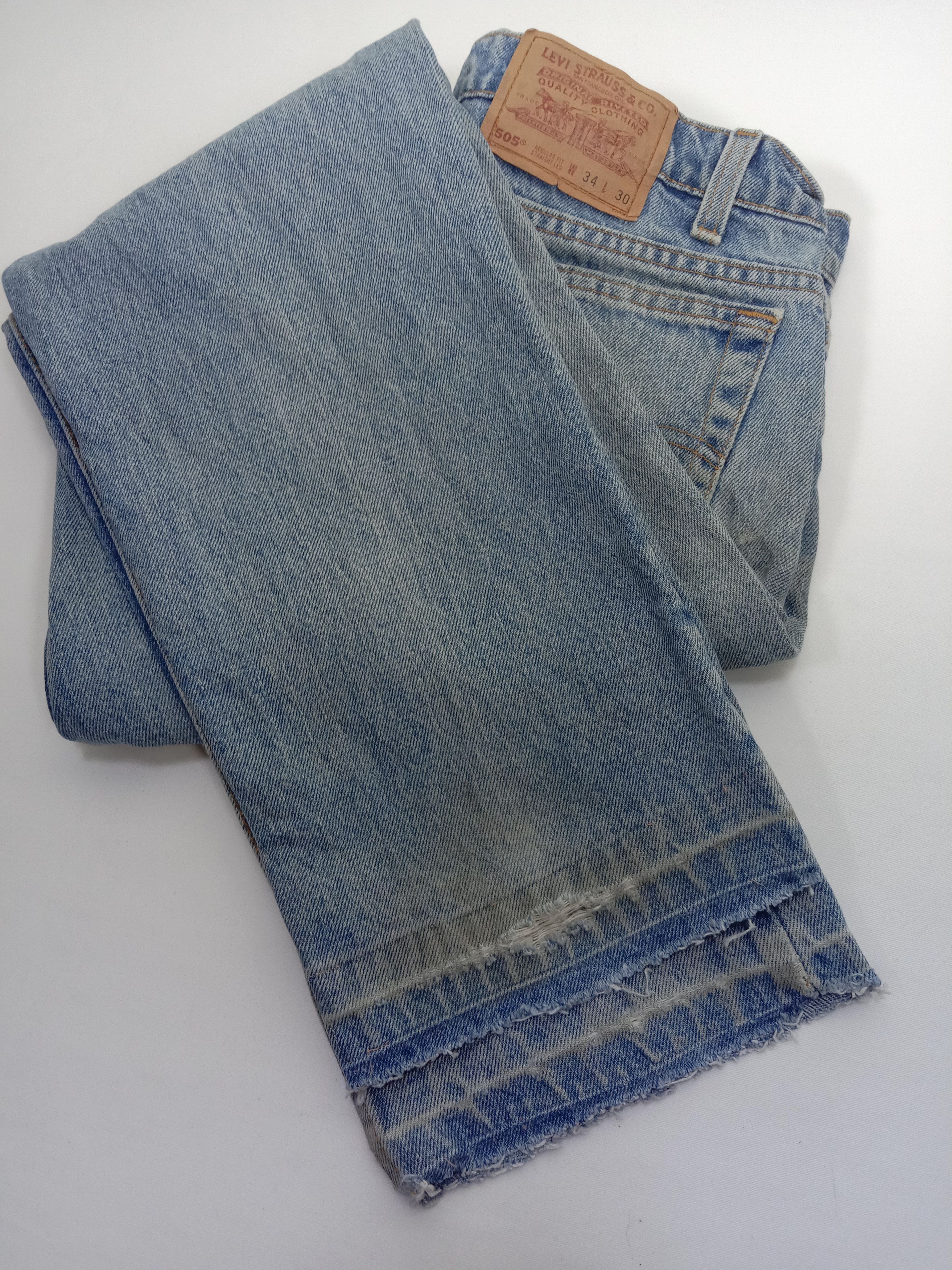 Levi's Vintage 90s Levi's 505 Jeans Light Wash Regular Fit Denim Size US 33 - 18 Thumbnail