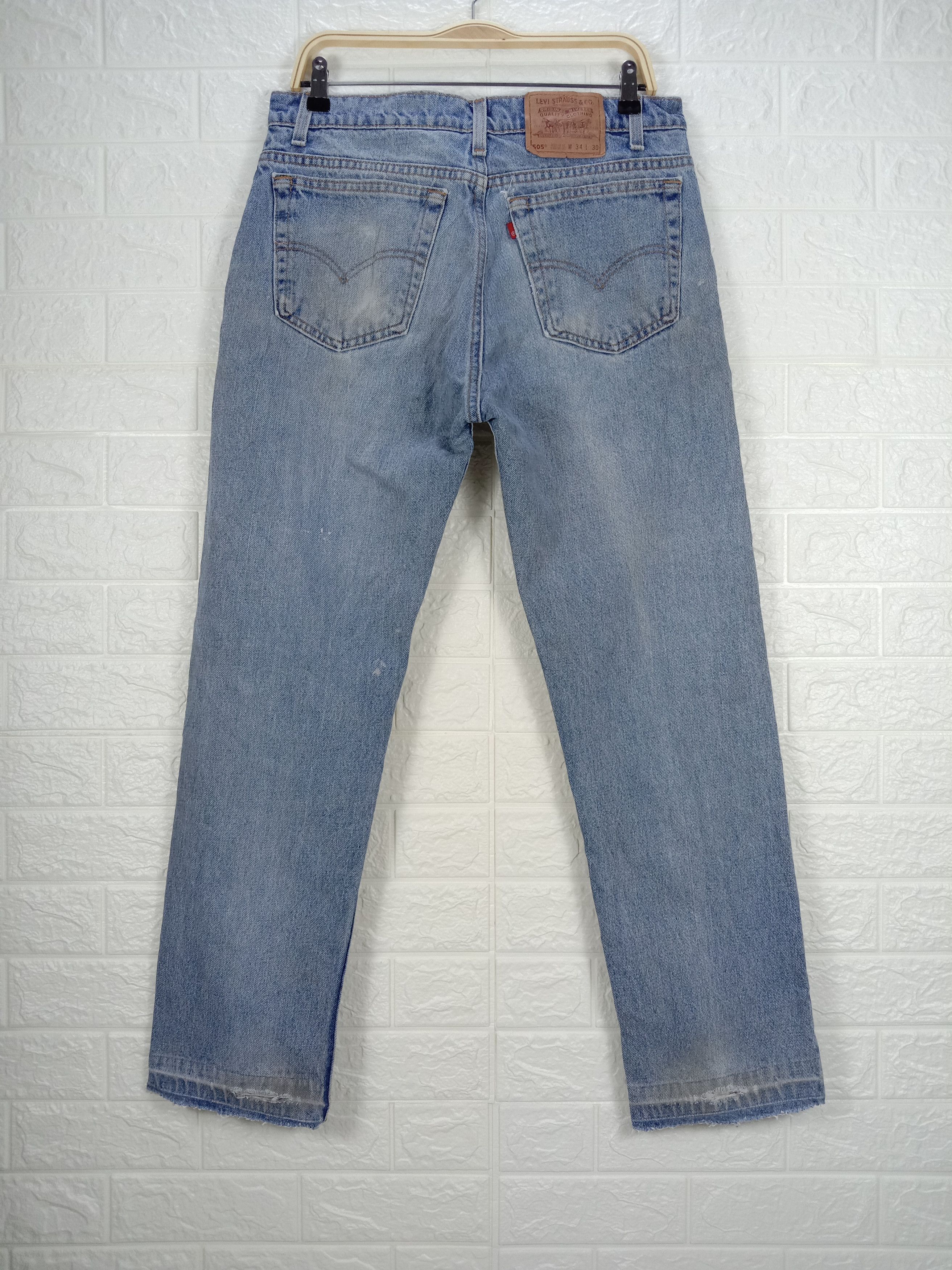 Levi's Vintage 90s Levi's 505 Jeans Light Wash Regular Fit Denim Size US 33 - 5 Thumbnail
