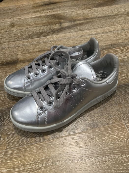 raf simons x adidas stan smith silver