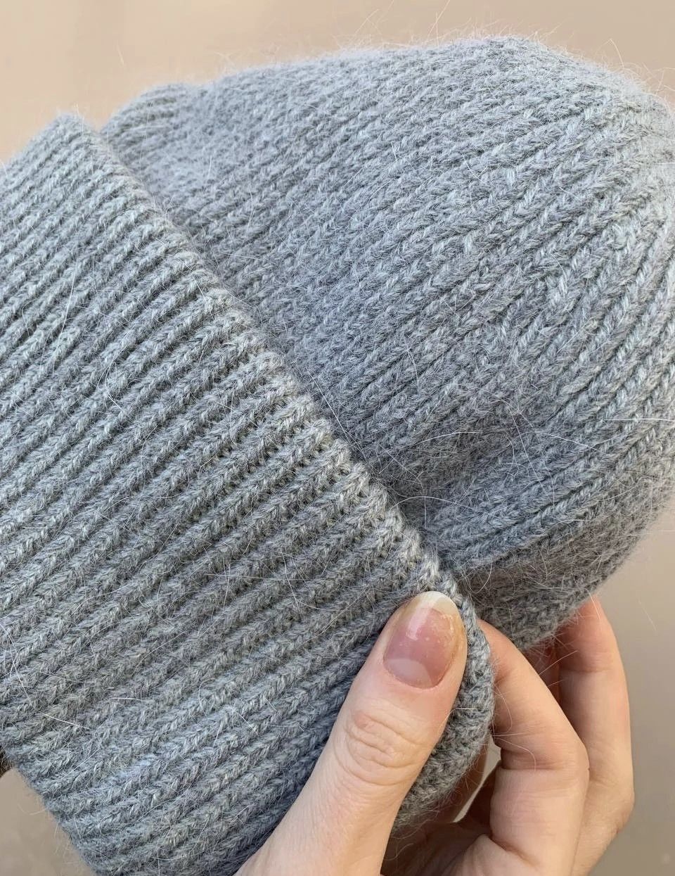Other Winter Hat Beanie Knitted Rabbit Fur Skullies Hat Size ONE SIZE - 2 Thumbnail
