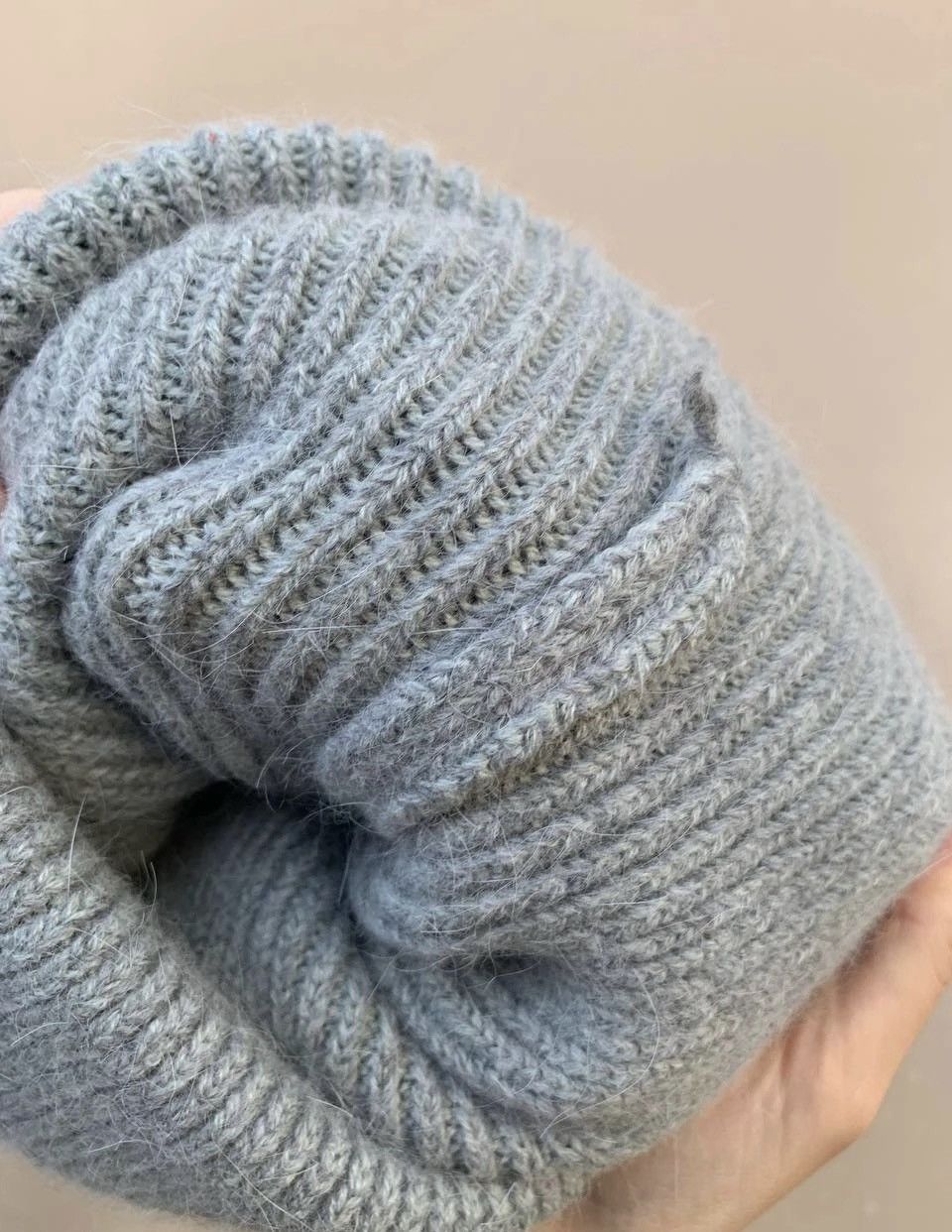 Other Winter Hat Beanie Knitted Rabbit Fur Skullies Hat Size ONE SIZE - 3 Thumbnail