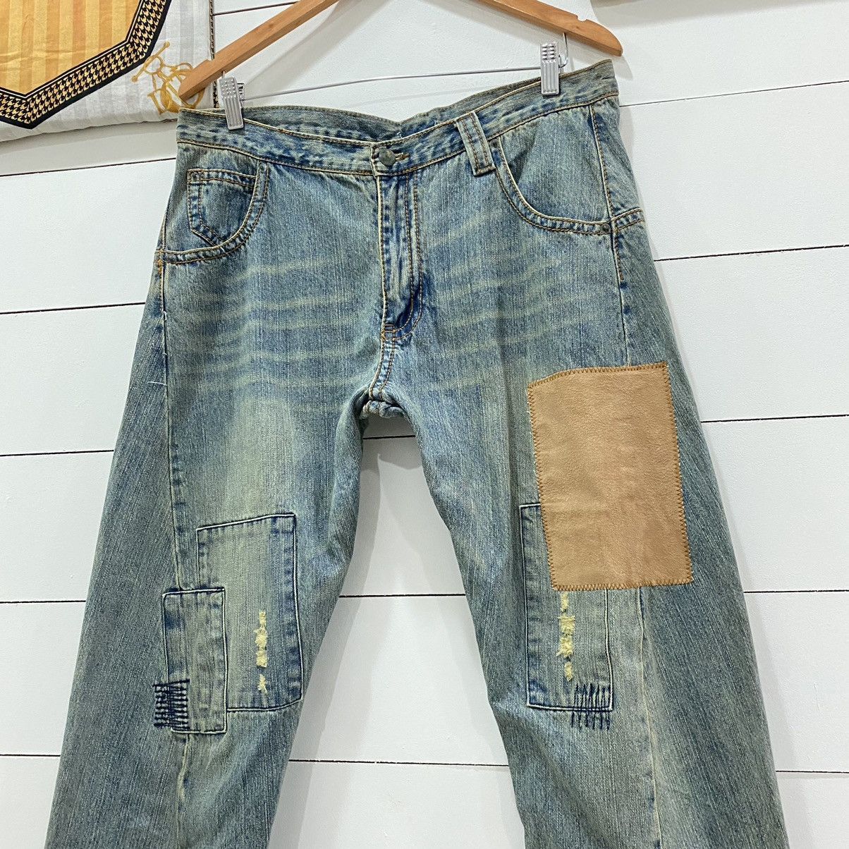 Japanese Brand × Vintage Distressed Patchwork Repaired Denim Jeans Kapital Style Size US 34 / EU 50 - 3 Thumbnail
