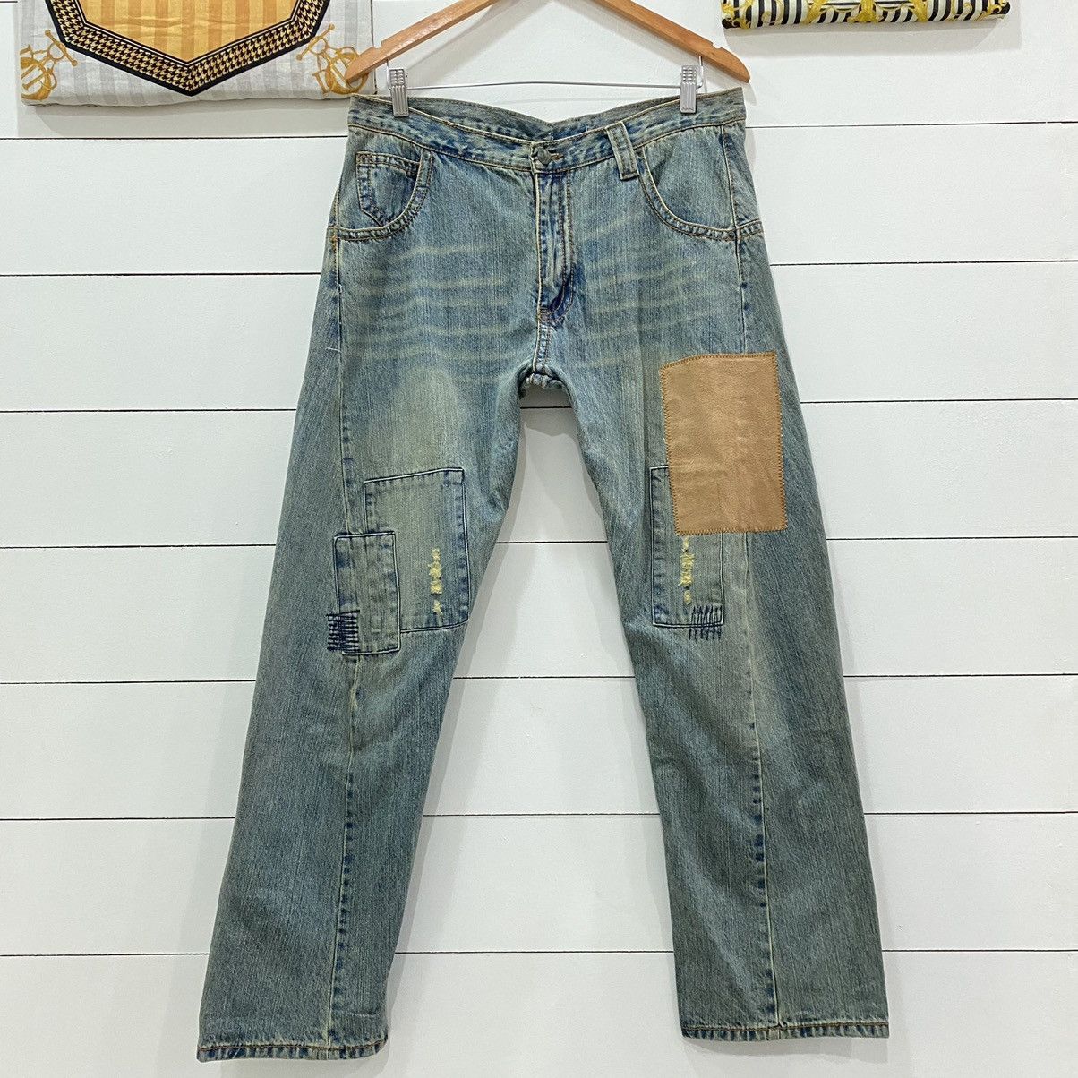 Japanese Brand × Vintage Distressed Patchwork Repaired Denim Jeans Kapital Style Size US 34 / EU 50 - 1 Thumbnail