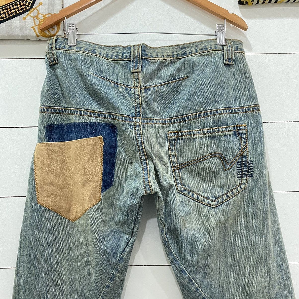 Japanese Brand × Vintage Distressed Patchwork Repaired Denim Jeans Kapital Style Size US 34 / EU 50 - 9 Thumbnail