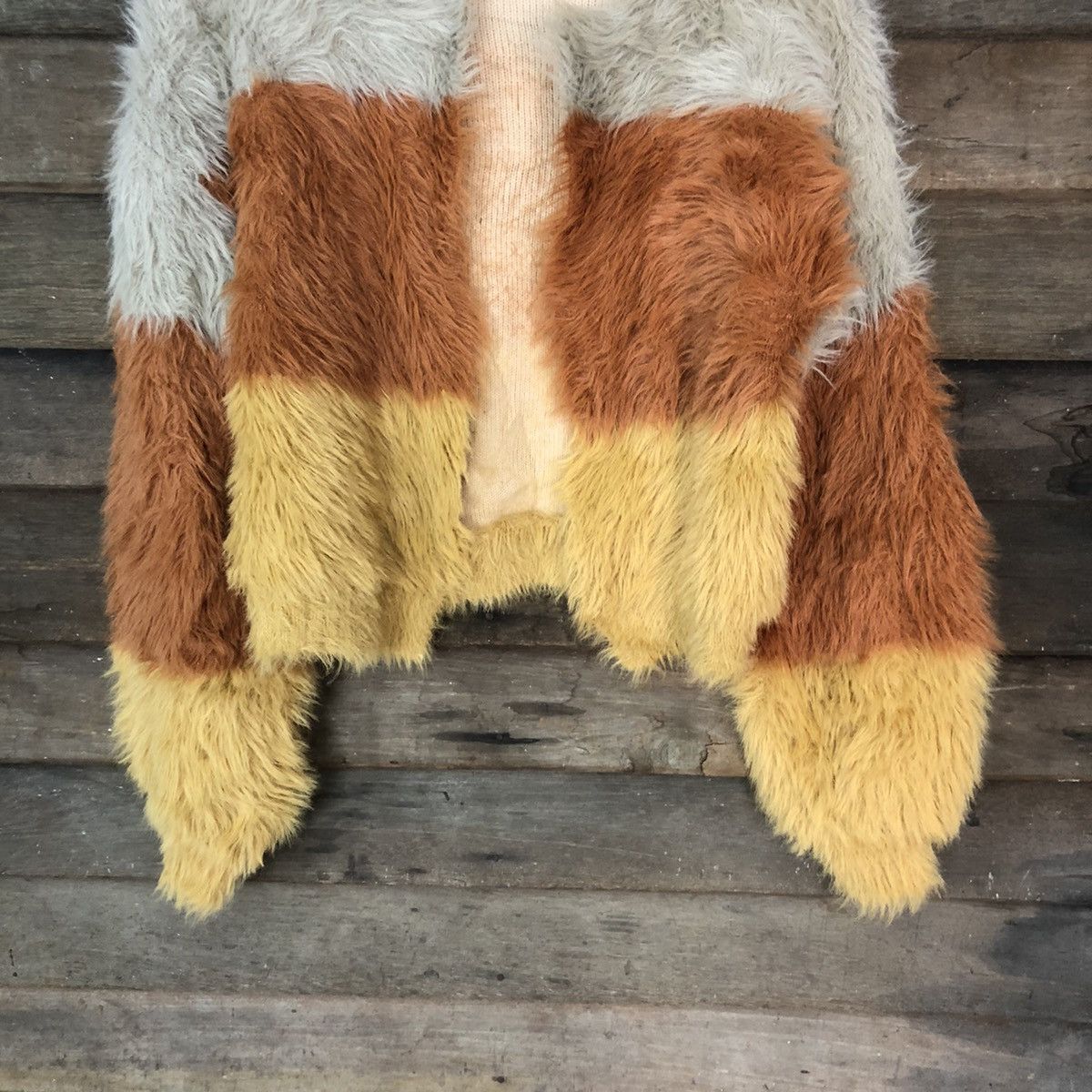 Homespun Knitwear DL Japan stripe Shaggy Fur Mohair Cardigan knitwear #6955 Size M / US 6-8 / IT 42-44 - 3 Thumbnail