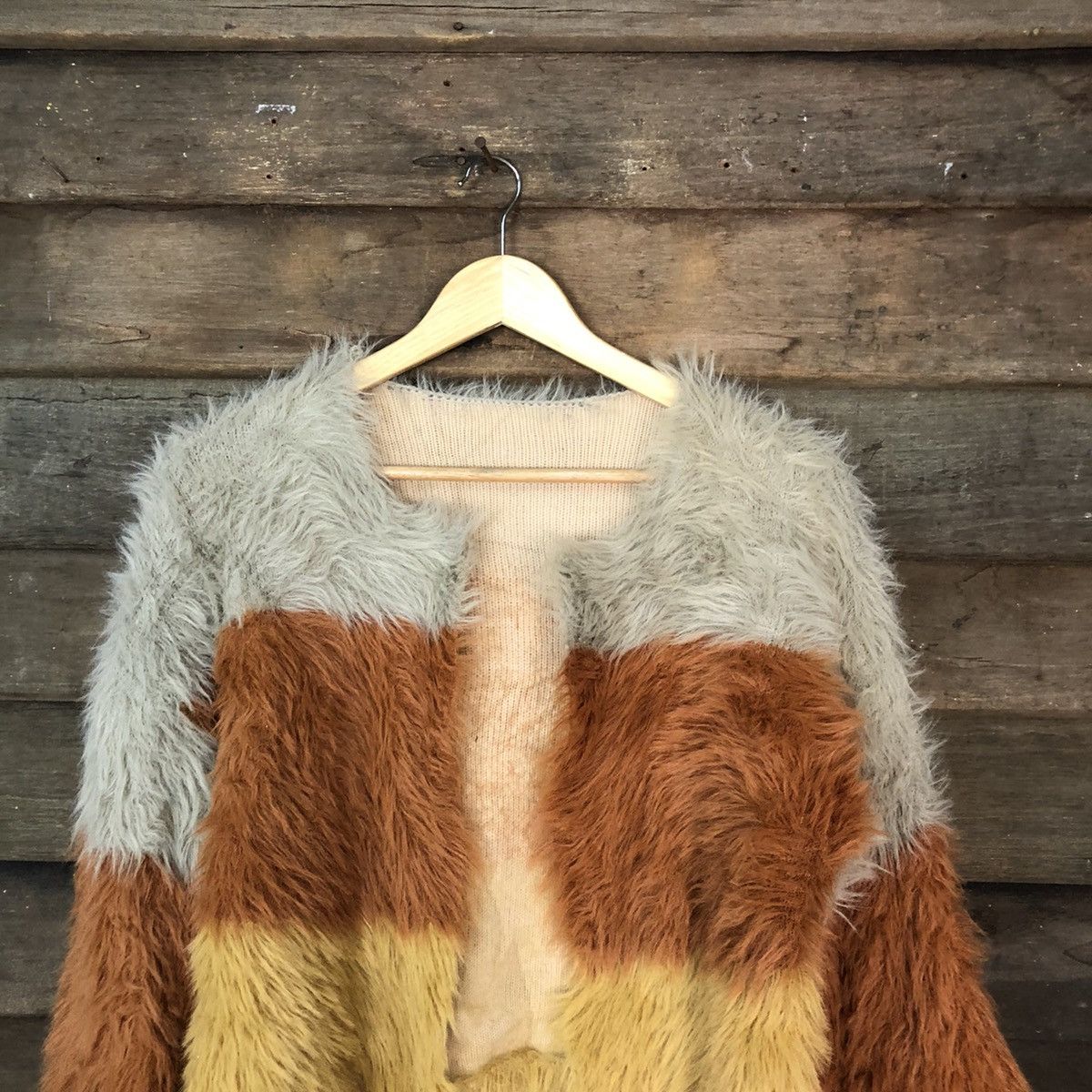 Homespun Knitwear DL Japan stripe Shaggy Fur Mohair Cardigan knitwear #6955 Size M / US 6-8 / IT 42-44 - 2 Thumbnail
