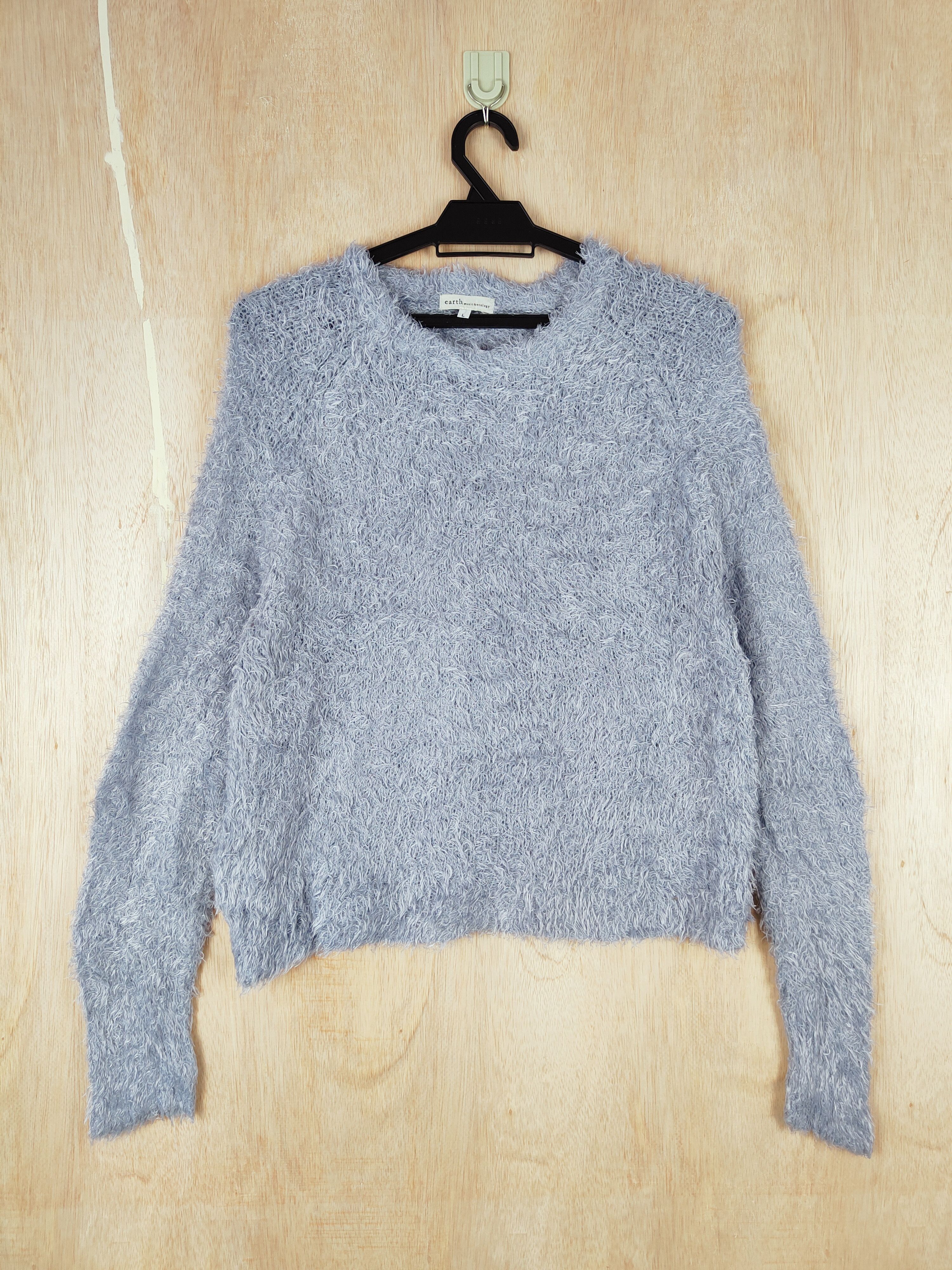 Vintage Earth Music&Ecology Light Blue Mohair Knitwear #S260 Size M / US 6-8 / IT 42-44 - 1 Thumbnail