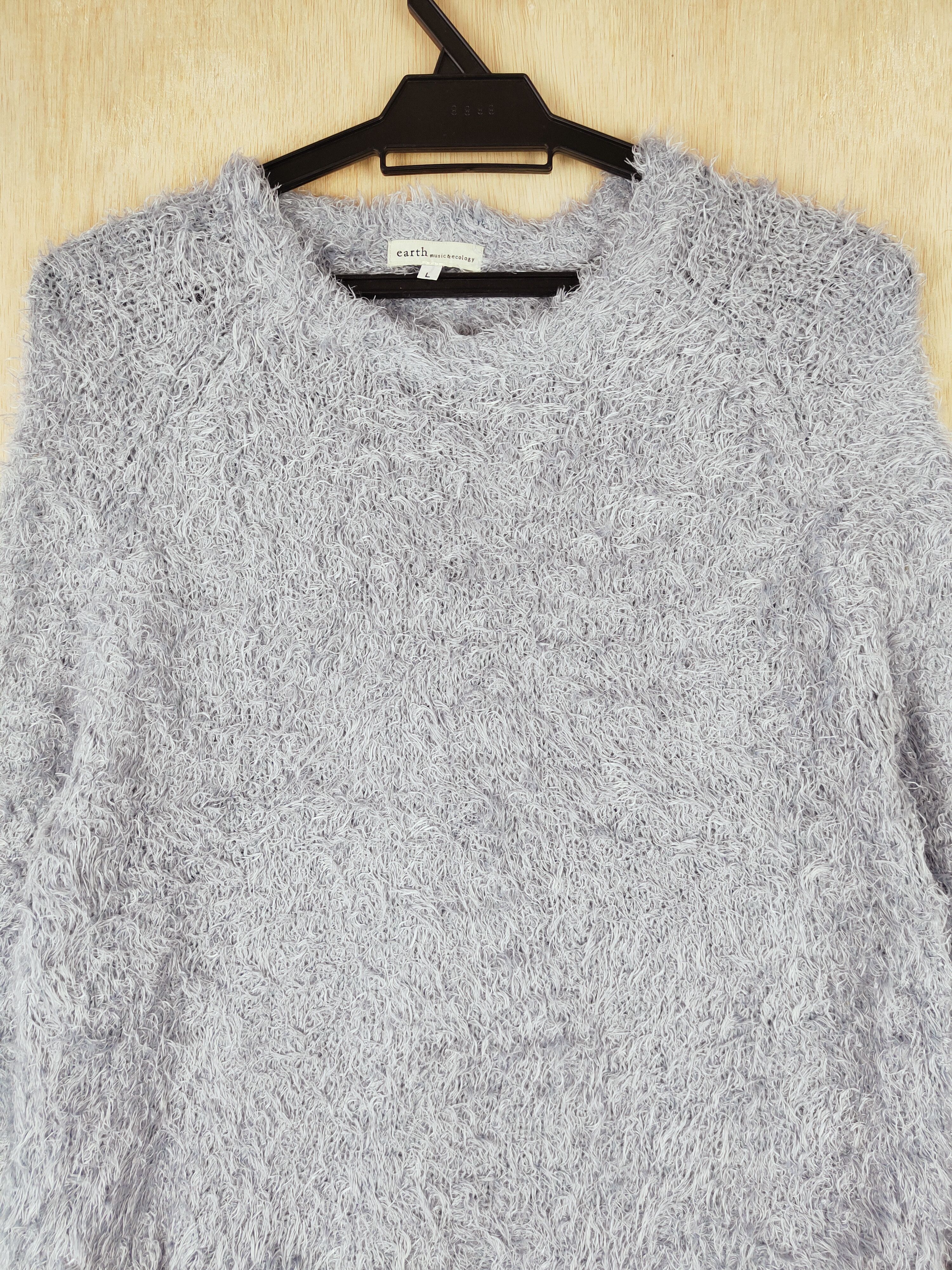 Vintage Earth Music&Ecology Light Blue Mohair Knitwear #S260 Size M / US 6-8 / IT 42-44 - 2 Thumbnail