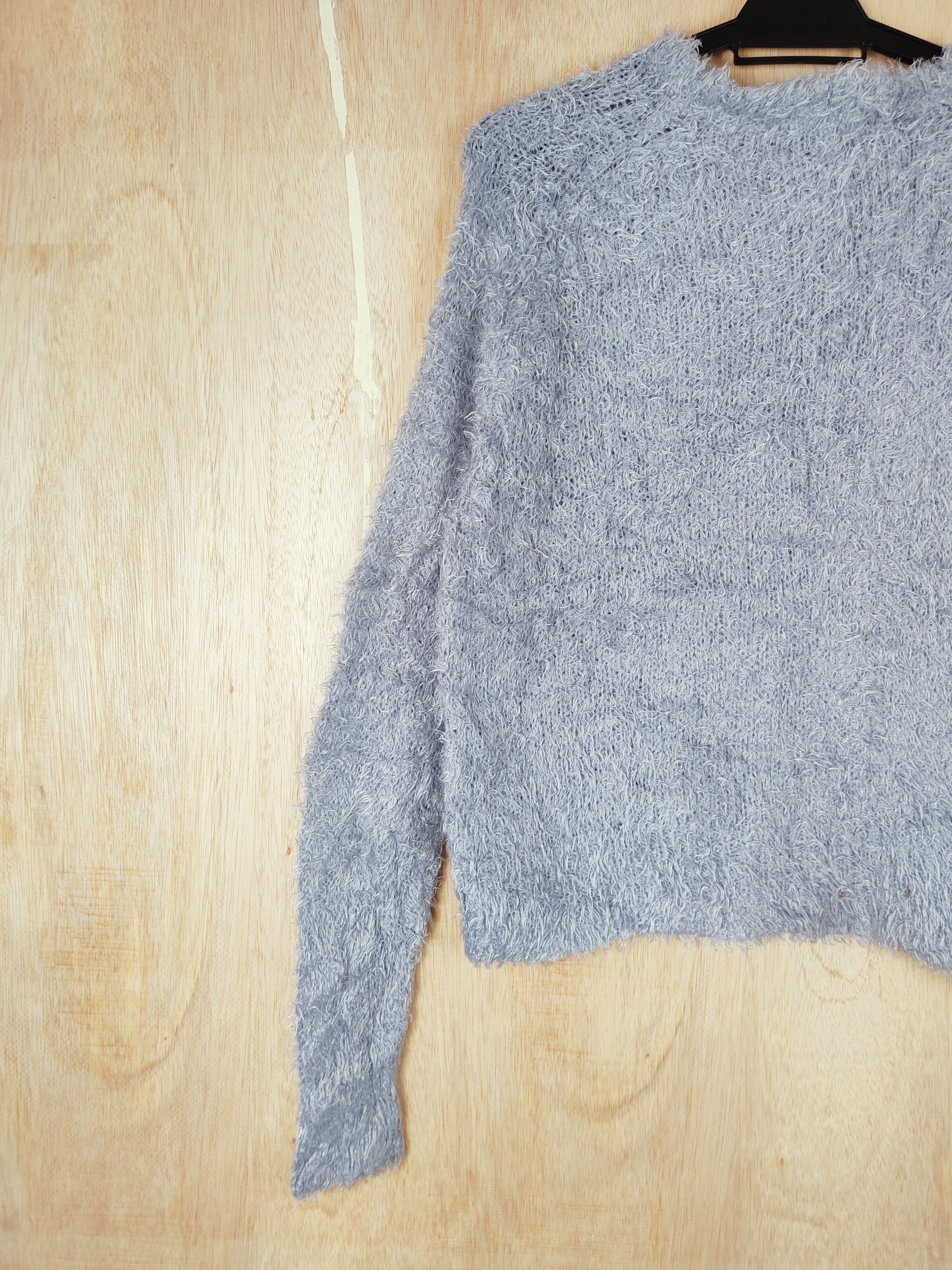 Vintage Earth Music&Ecology Light Blue Mohair Knitwear #S260 Size M / US 6-8 / IT 42-44 - 6 Thumbnail