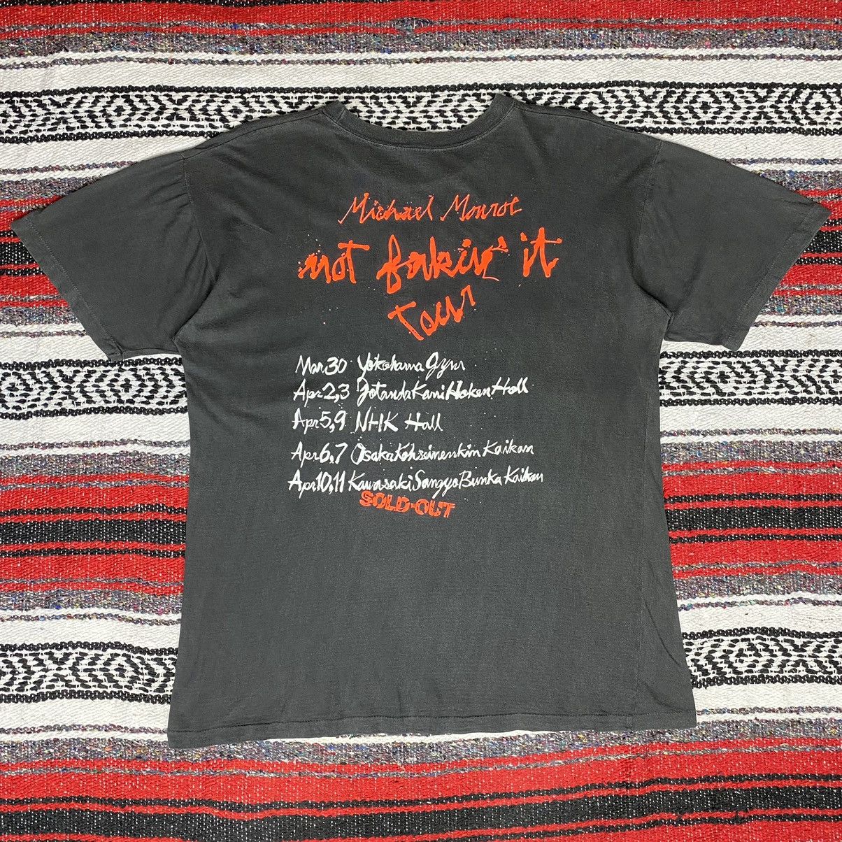 Band Tees × Vintage Vintage 80s Michael Monroe Not Fakin Tour 1989 SunFaded Size US L / EU 52-54 / 3 - 2 Thumbnail