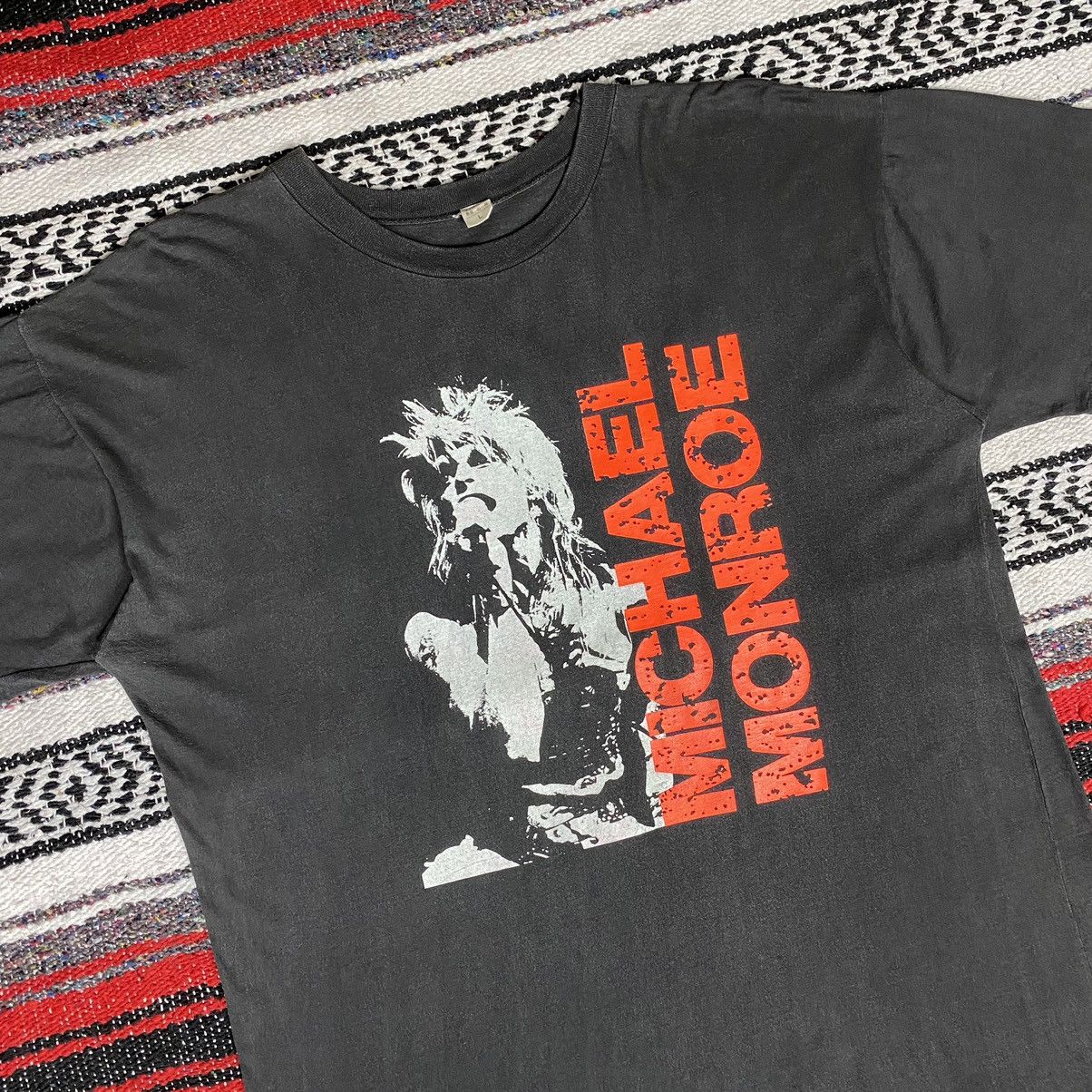 Band Tees × Vintage Vintage 80s Michael Monroe Not Fakin Tour 1989 SunFaded Size US L / EU 52-54 / 3 - 7 Thumbnail