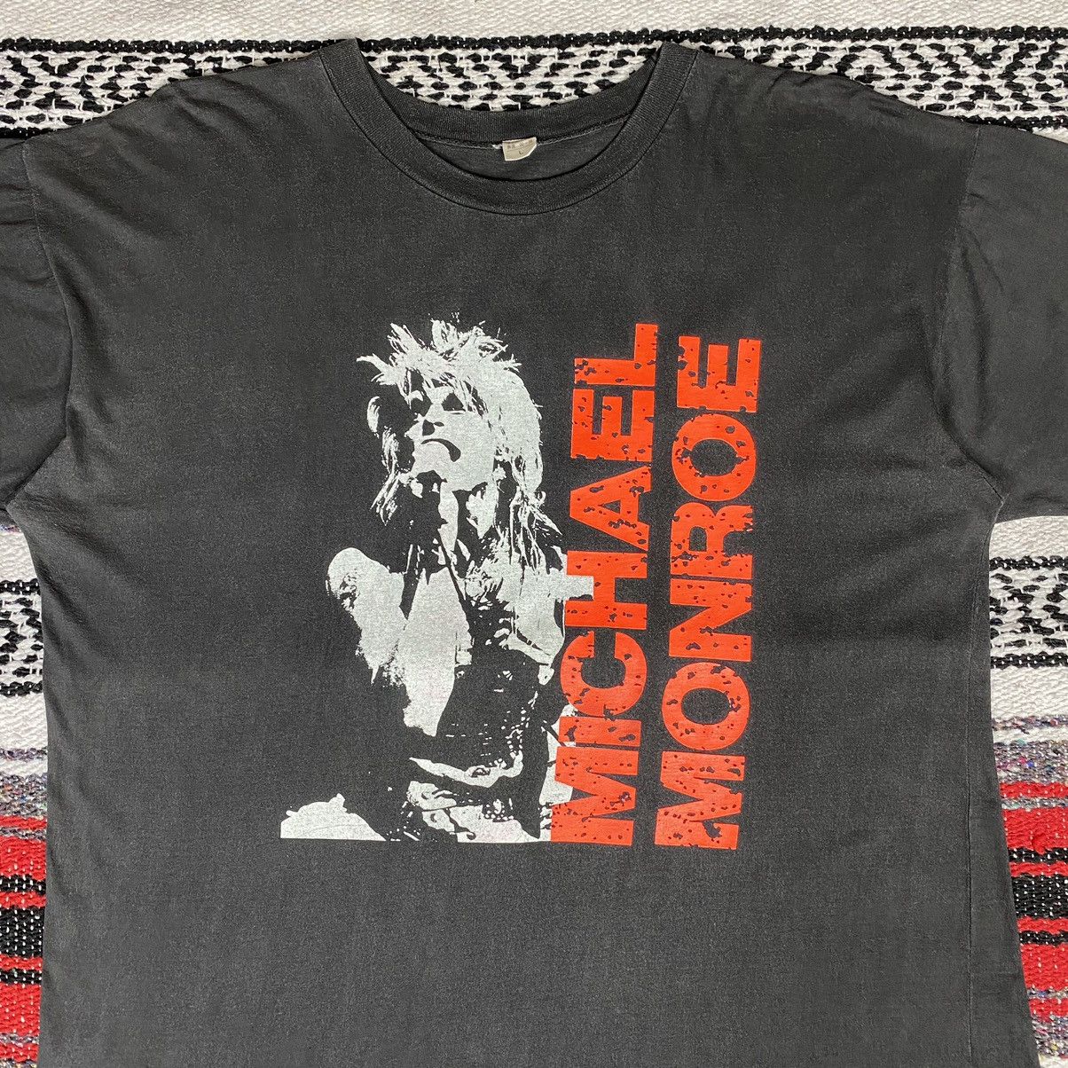 Band Tees × Vintage Vintage 80s Michael Monroe Not Fakin Tour 1989 SunFaded Size US L / EU 52-54 / 3 - 3 Thumbnail