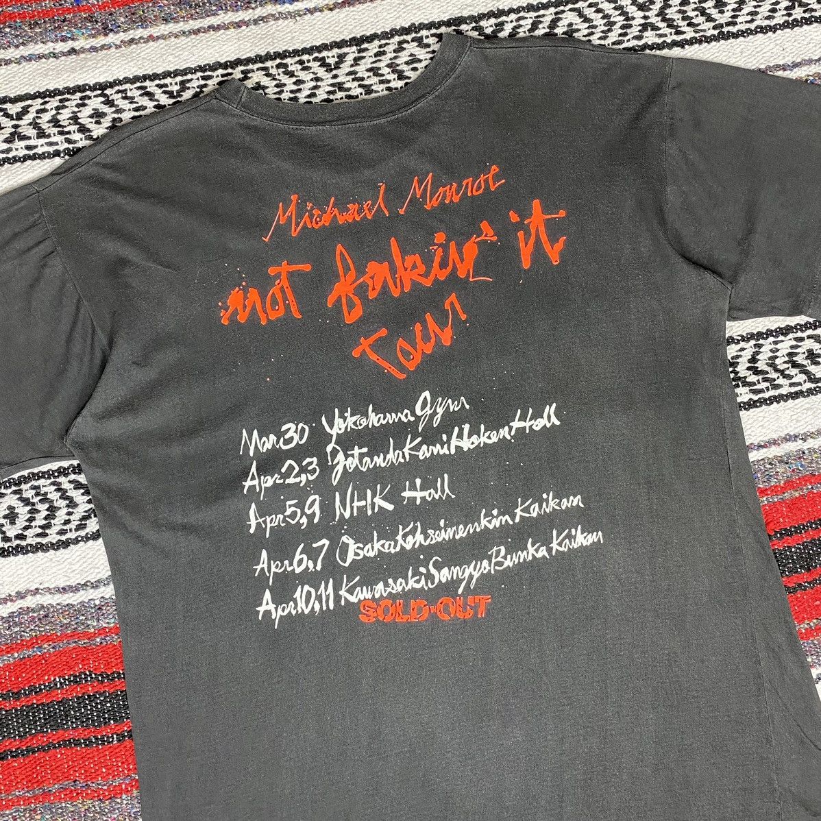 Band Tees × Vintage Vintage 80s Michael Monroe Not Fakin Tour 1989 SunFaded Size US L / EU 52-54 / 3 - 8 Thumbnail