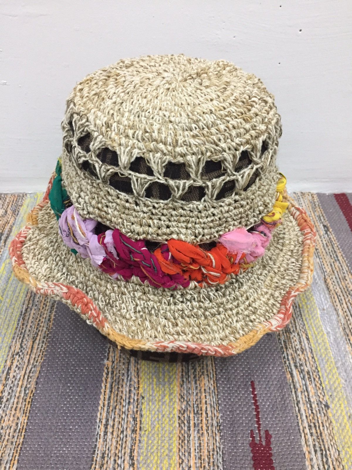 Japanese Brand Rare Amina Hemp Bucket Hat Handmade Size ONE SIZE - 3 Thumbnail