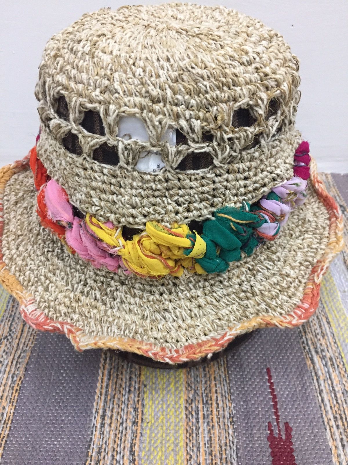Japanese Brand Rare Amina Hemp Bucket Hat Handmade Size ONE SIZE - 4 Thumbnail