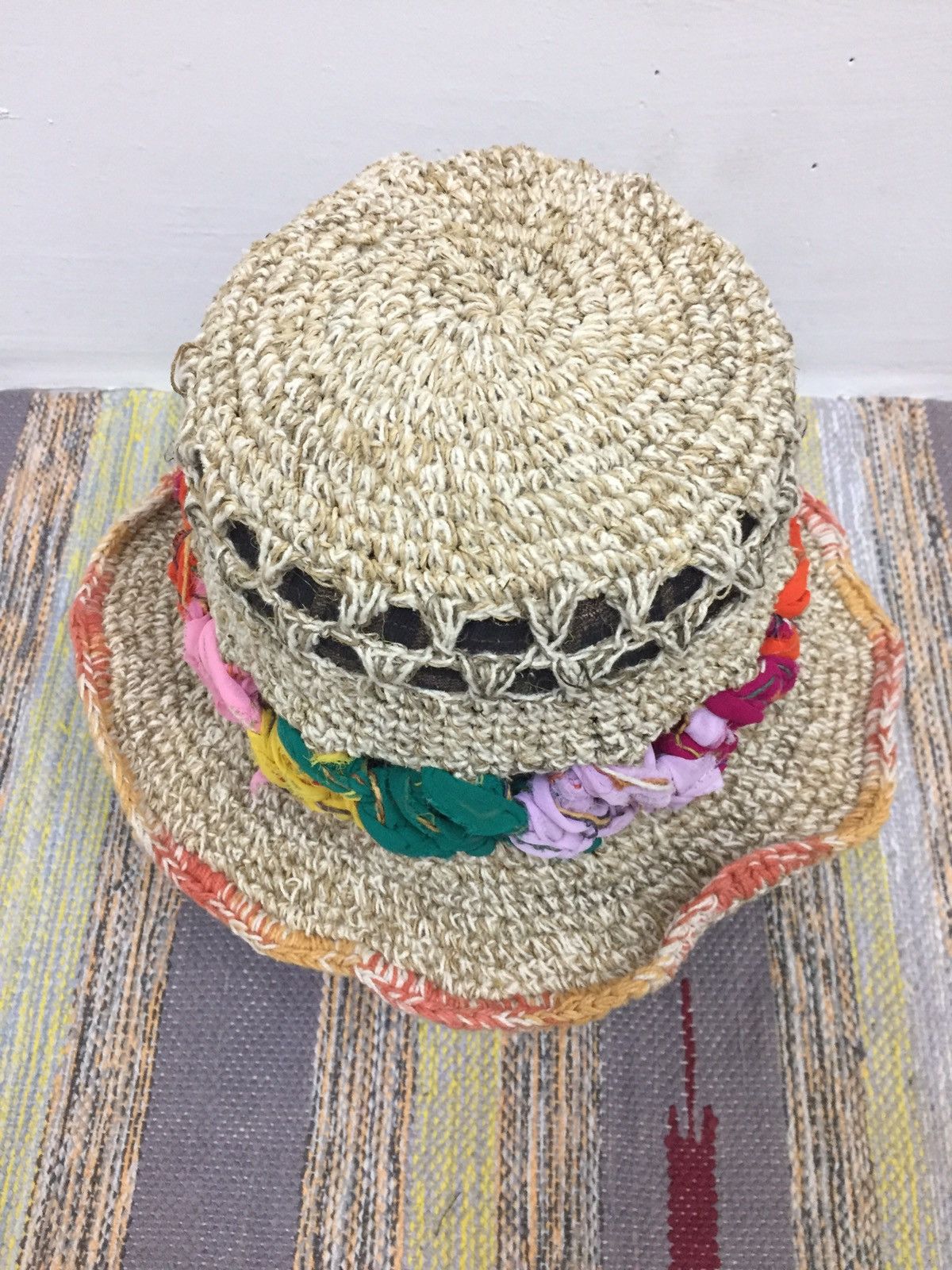 Japanese Brand Rare Amina Hemp Bucket Hat Handmade Size ONE SIZE - 2 Thumbnail