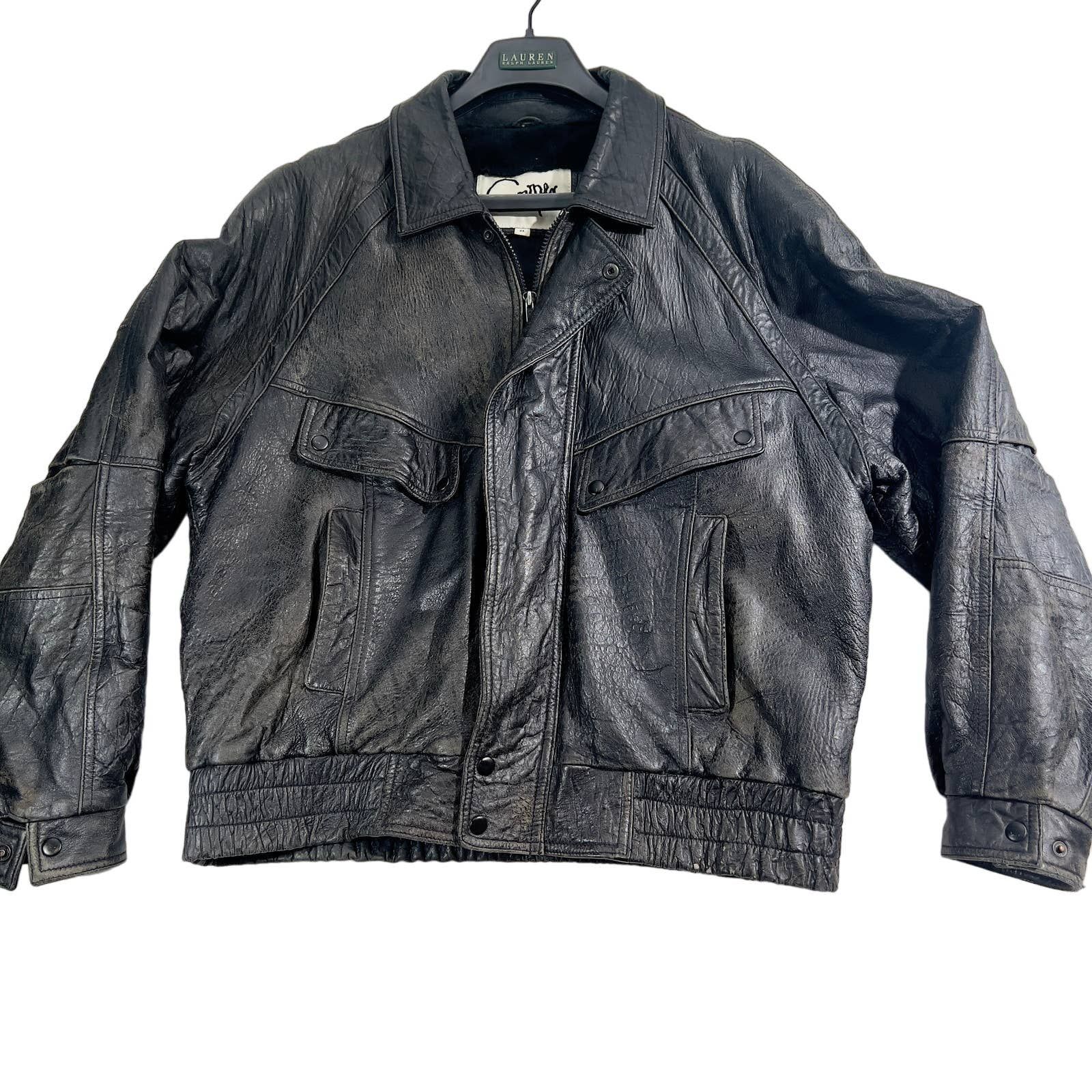 Cooper Cooper Collections Leather Bomber Jacket XL Full Zip DISTRES ...