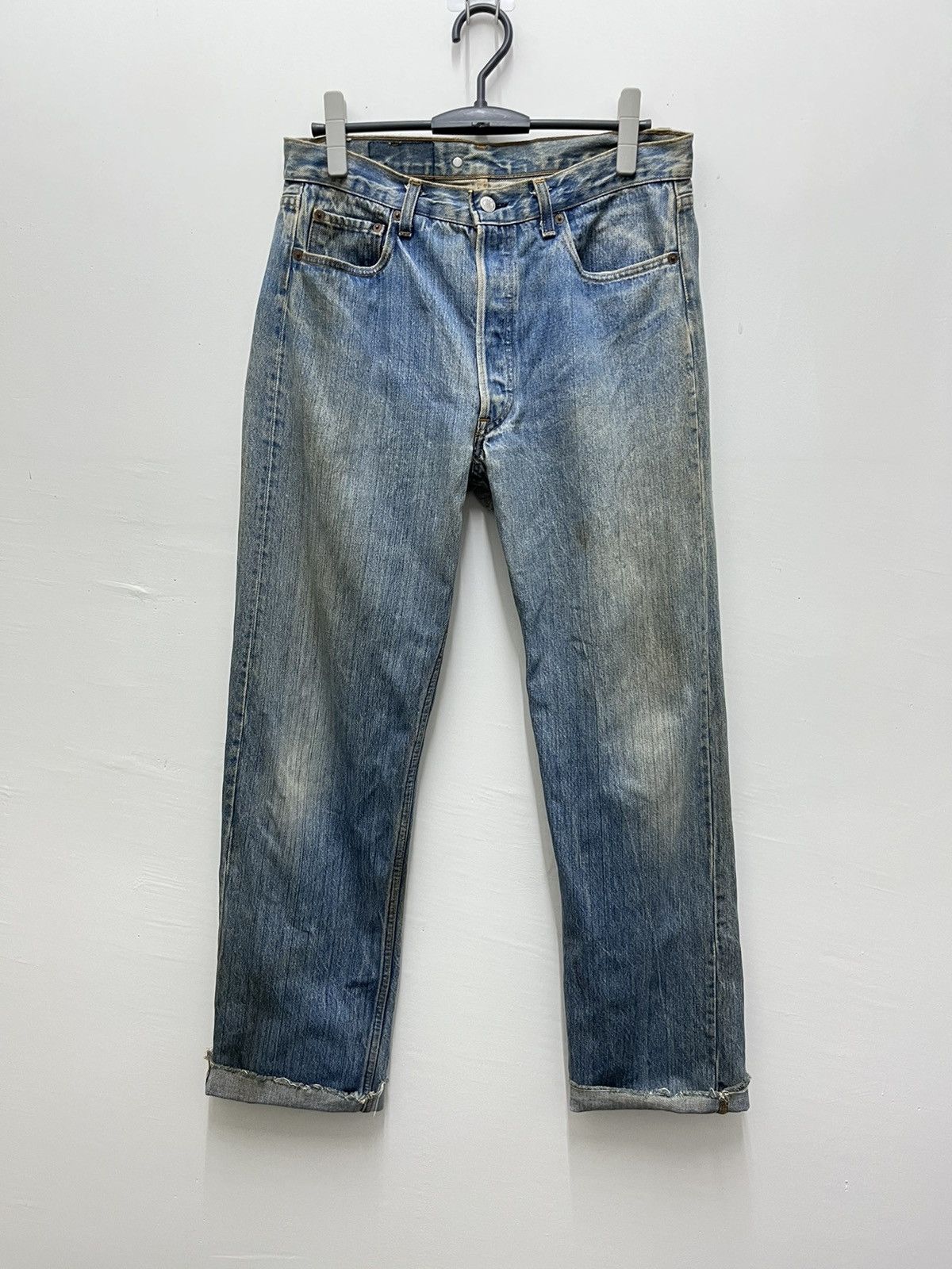 Levi's Vintage Levis 501 90s Distressed Sunfaded Denim Pants Size US 33 - 4 Thumbnail