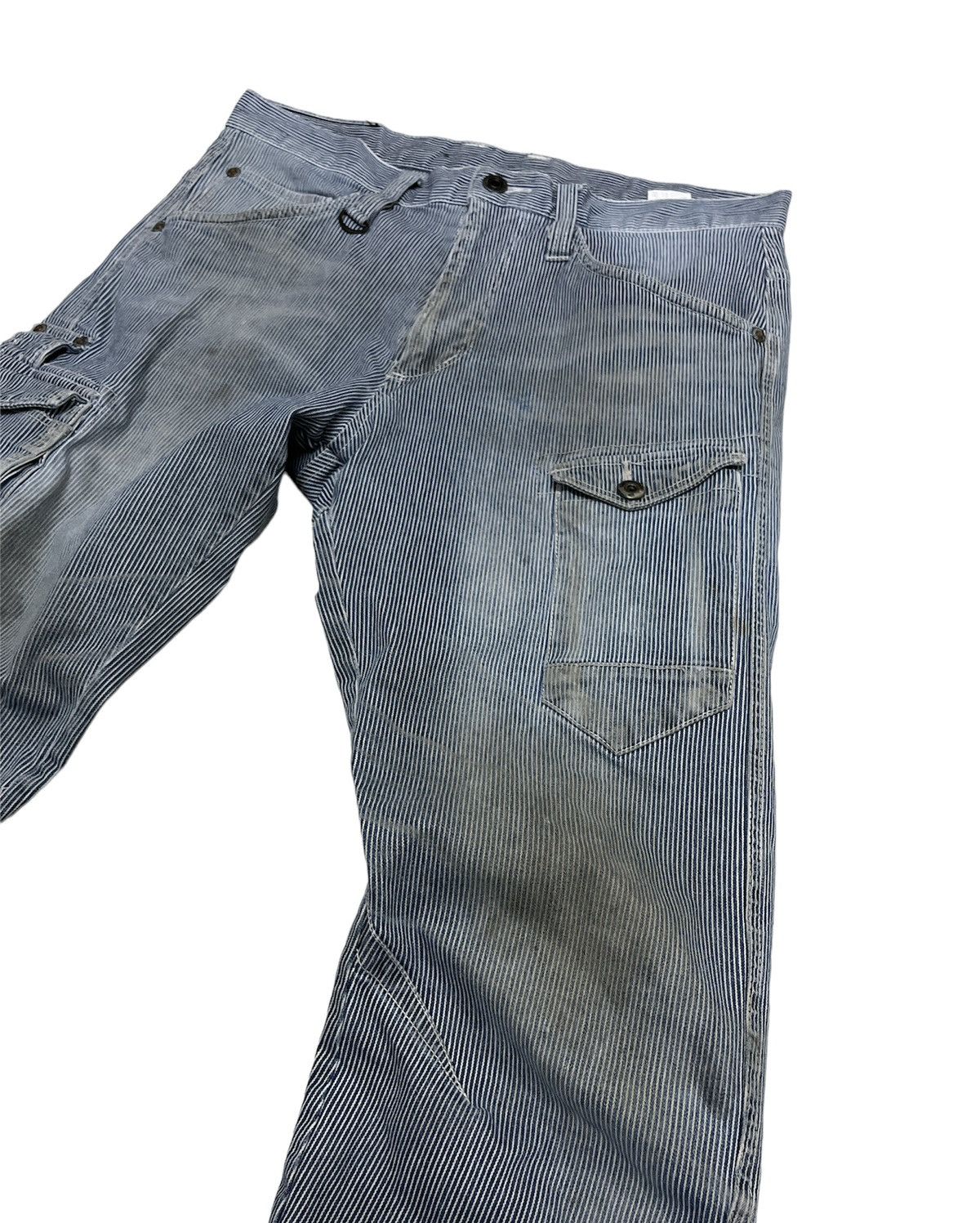 Japanese Brand I’Z Frontier Multi Pocket Hickory Denim Pants Size US 31 - 5 Thumbnail