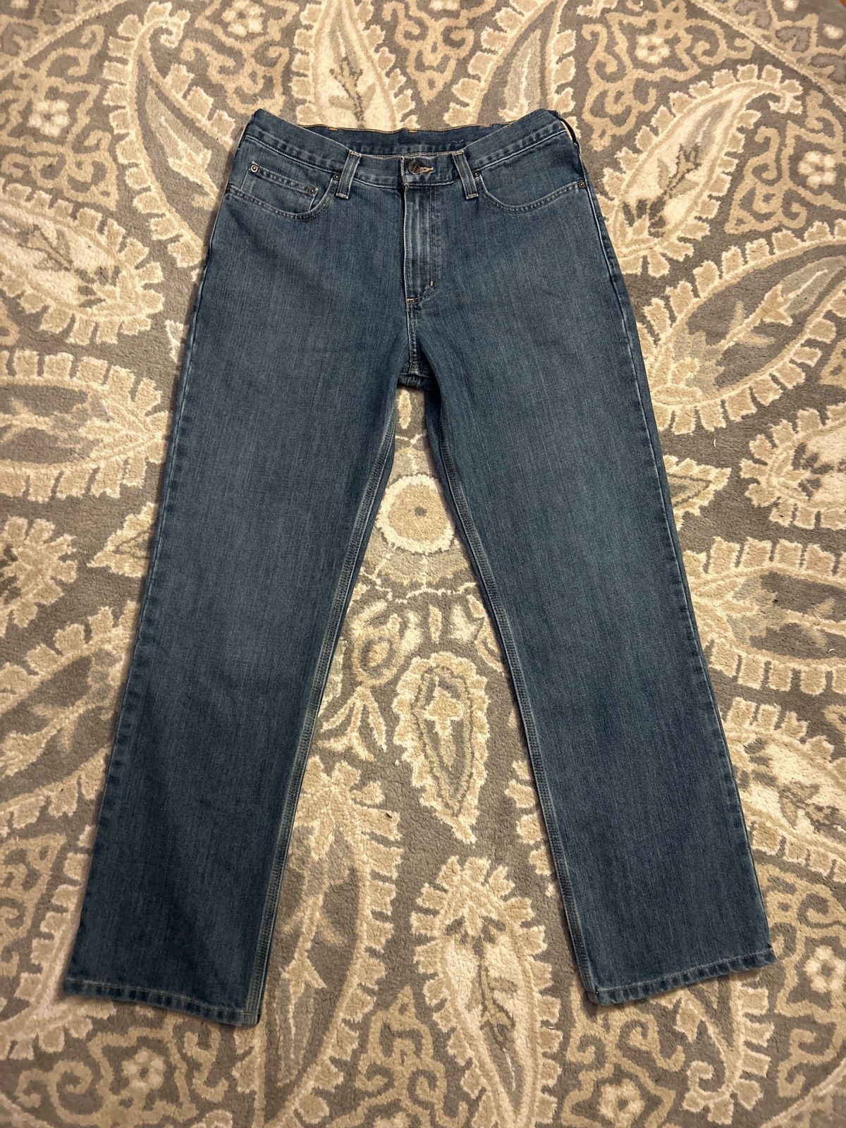 Carhartt × Jean Carhartt Cloth Patch Blue Denim Jeans Size US 33 - 2 Thumbnail