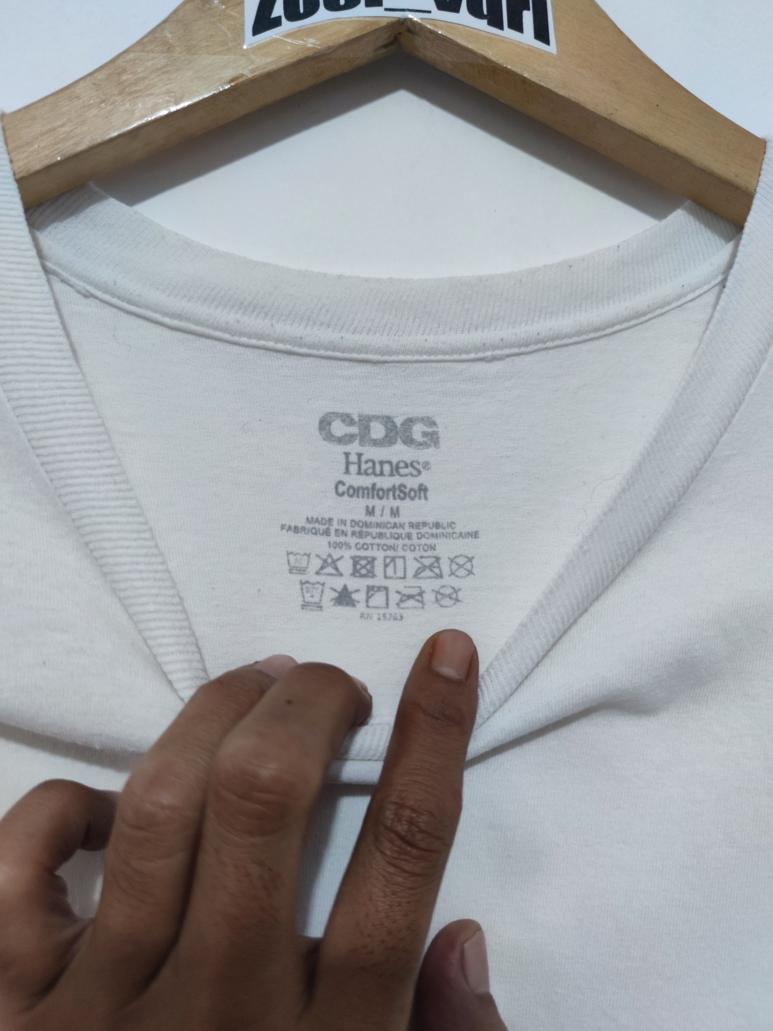 CDG by Comme des Garcons Comme des Garcons x Hanes white tee Size US M / EU 48-50 / 2 - 4 Thumbnail