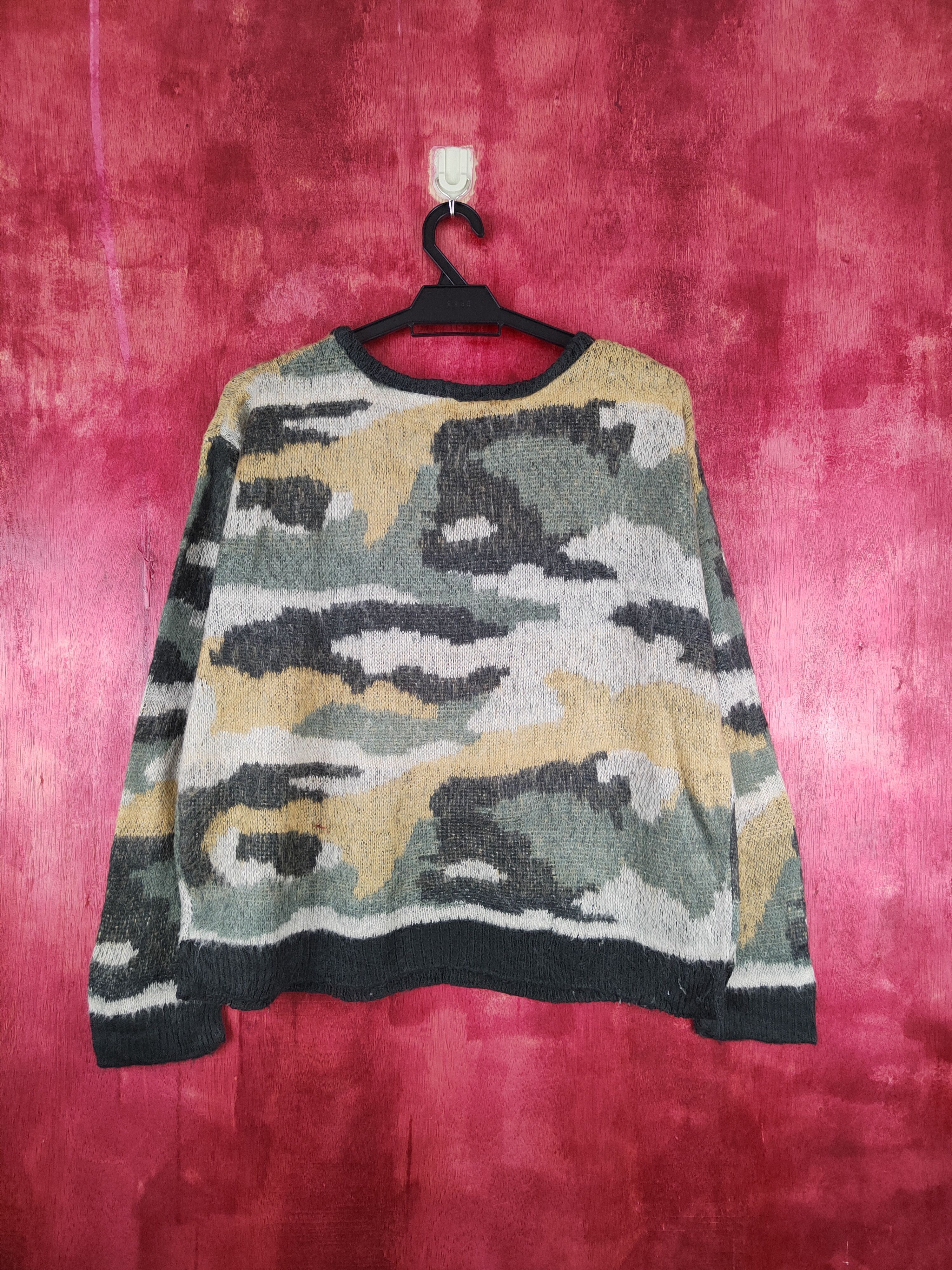 Homespun Knitwear Japanese Brand Camo mohair Knitwear Sweatshirt #239B Size L / US 10 / IT 46 - 7 Thumbnail