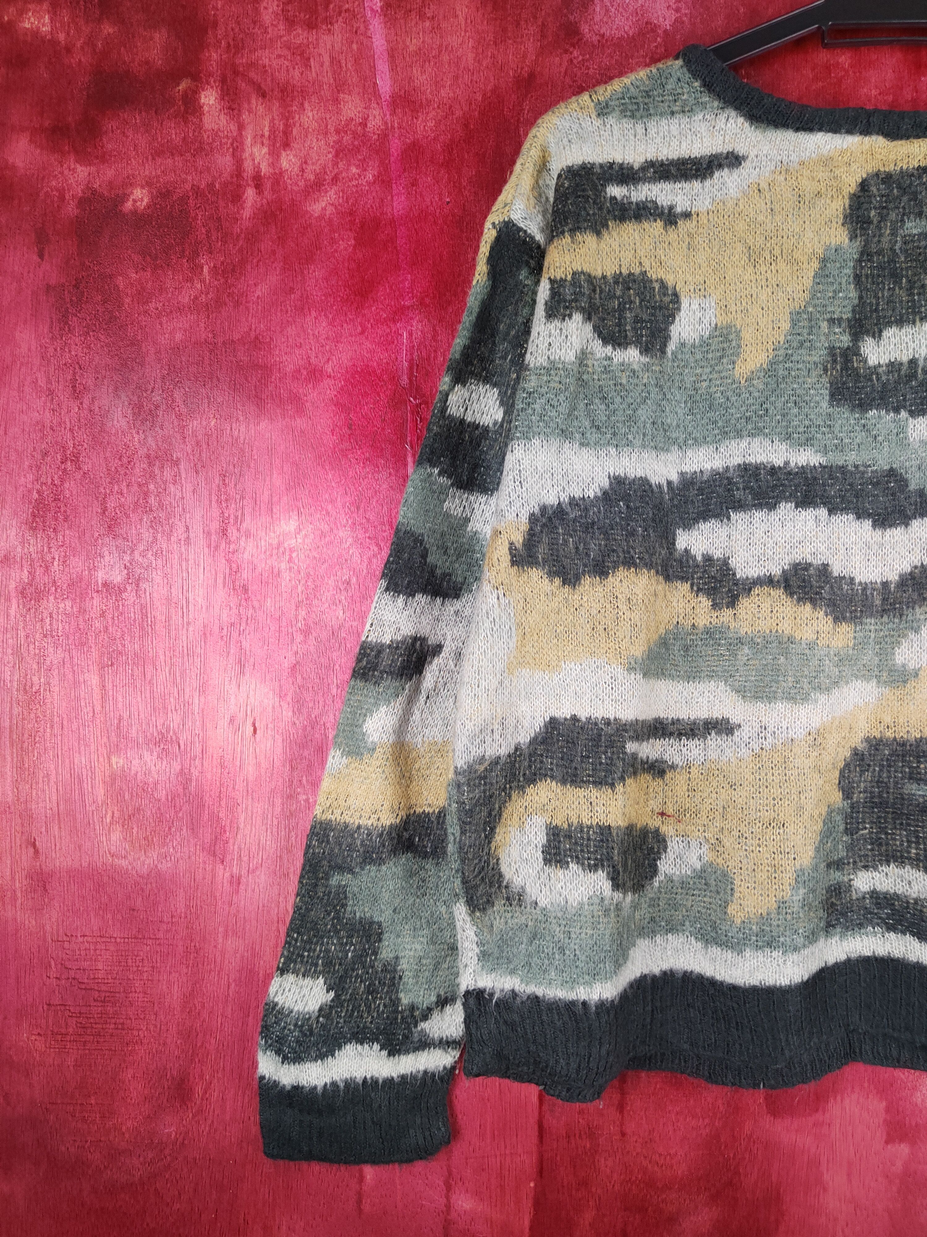 Homespun Knitwear Japanese Brand Camo mohair Knitwear Sweatshirt #239B Size L / US 10 / IT 46 - 8 Thumbnail