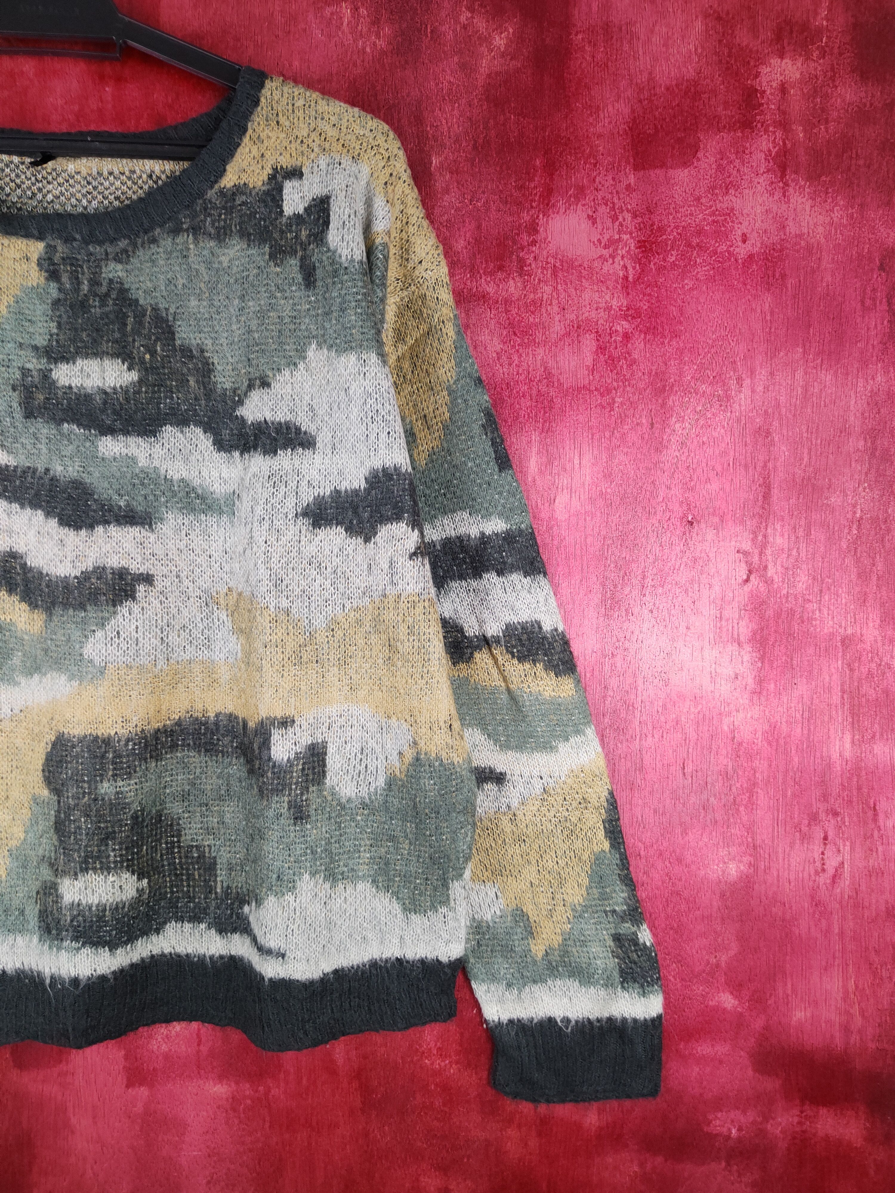 Homespun Knitwear Japanese Brand Camo mohair Knitwear Sweatshirt #239B Size L / US 10 / IT 46 - 5 Thumbnail