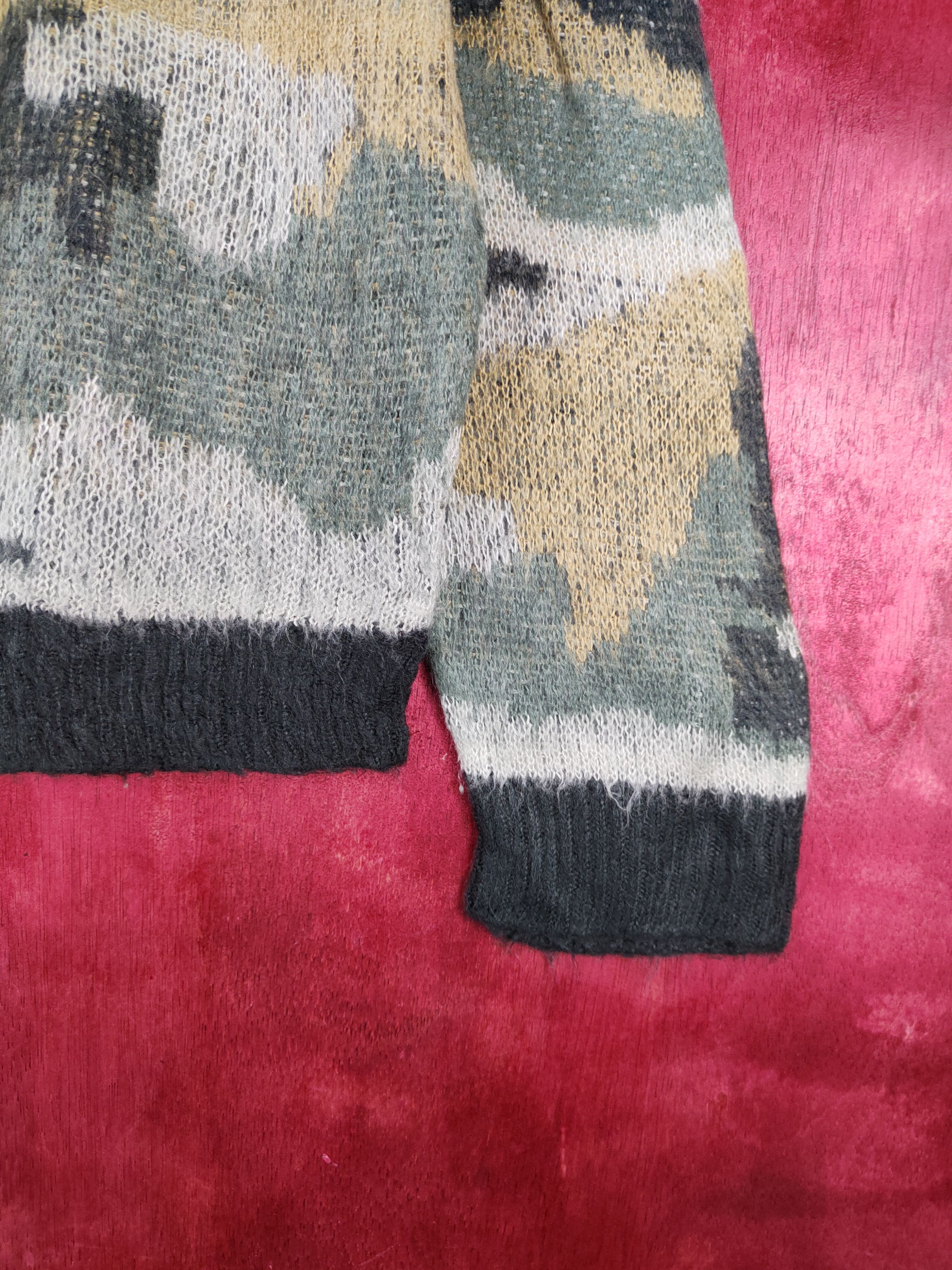 Homespun Knitwear Japanese Brand Camo mohair Knitwear Sweatshirt #239B Size L / US 10 / IT 46 - 6 Thumbnail