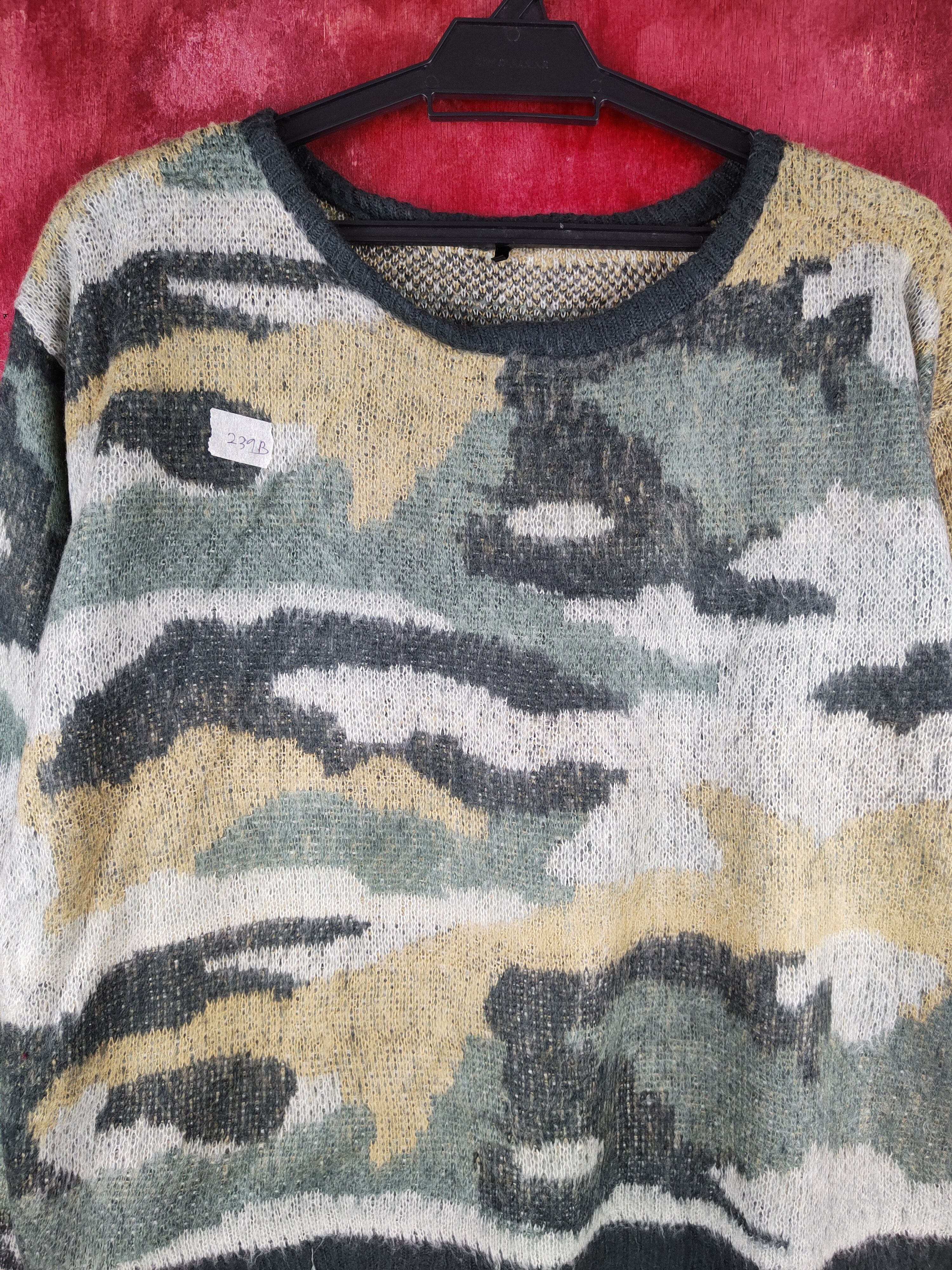 Homespun Knitwear Japanese Brand Camo mohair Knitwear Sweatshirt #239B Size L / US 10 / IT 46 - 2 Thumbnail