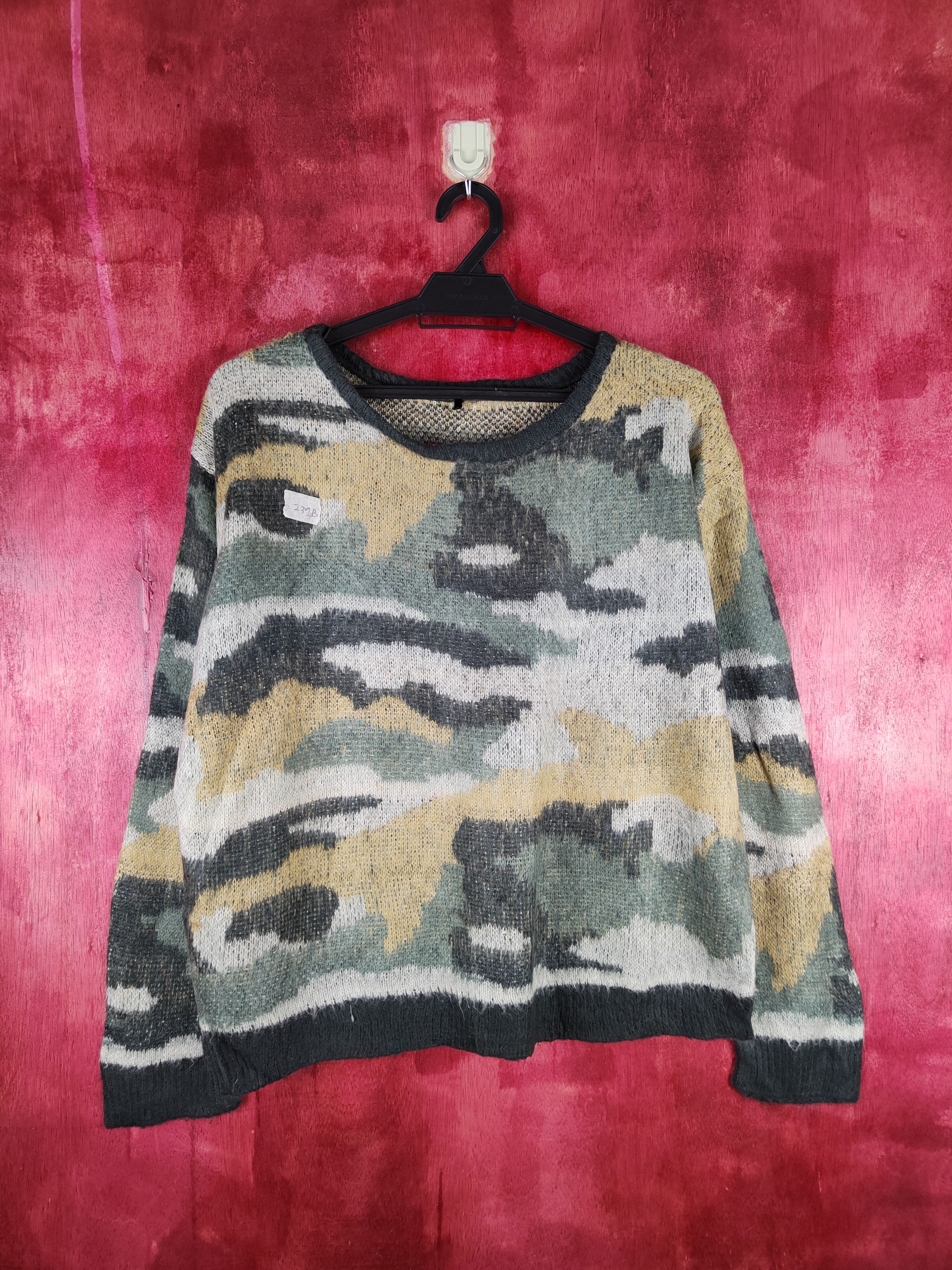 Homespun Knitwear Japanese Brand Camo mohair Knitwear Sweatshirt #239B Size L / US 10 / IT 46 - 1 Thumbnail