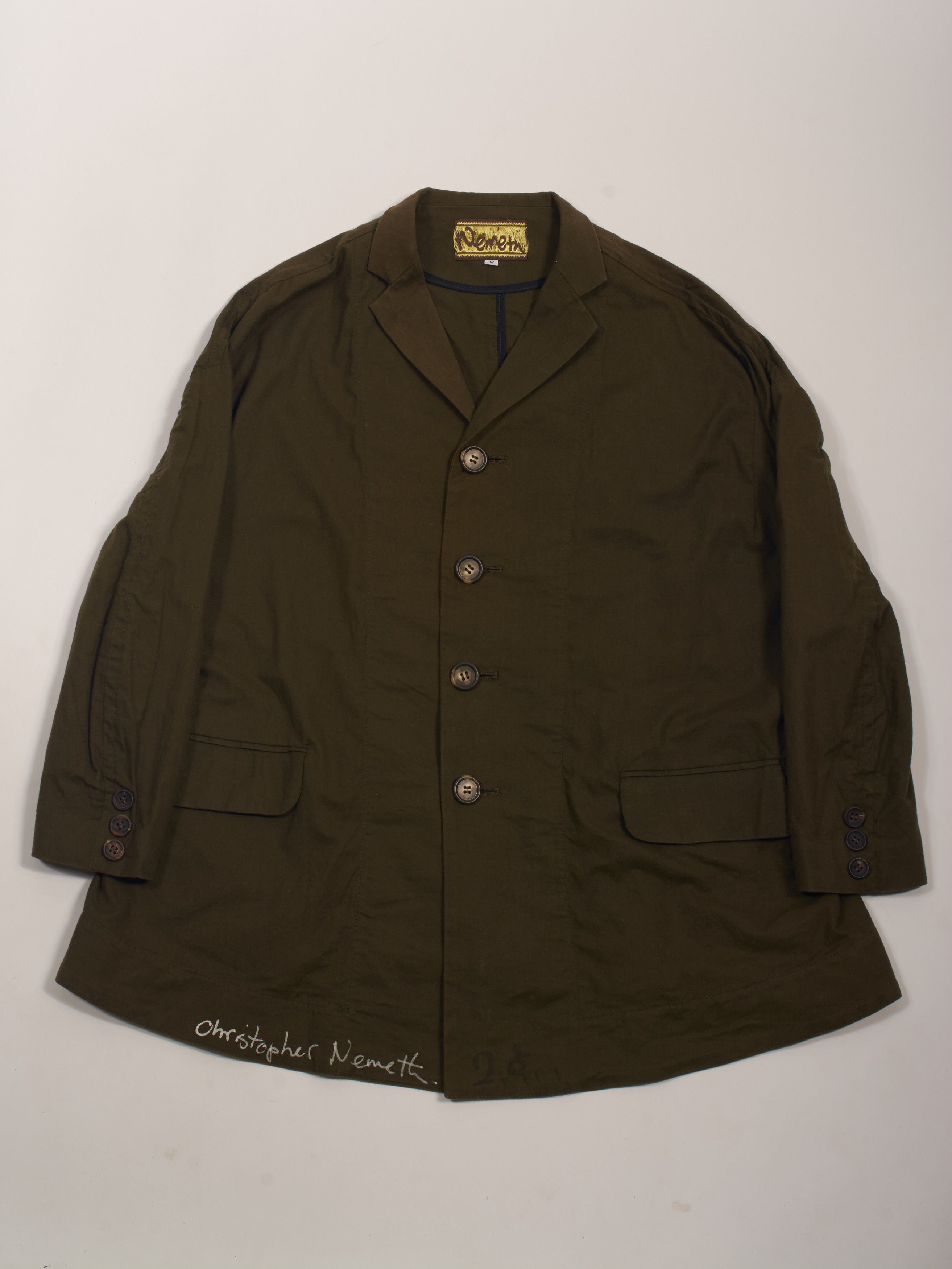 image of Christopher Nemeth Signed Blazer in Olive, Men's (Size Small)