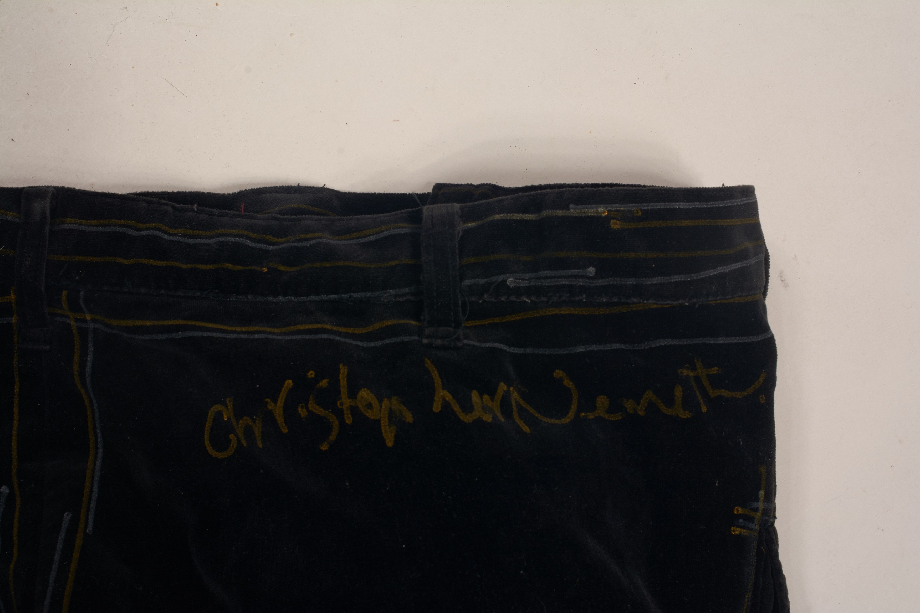 Christopher Nemeth Signed Velvet 3D Trousers Size US 28 / EU 44 - 3 Thumbnail