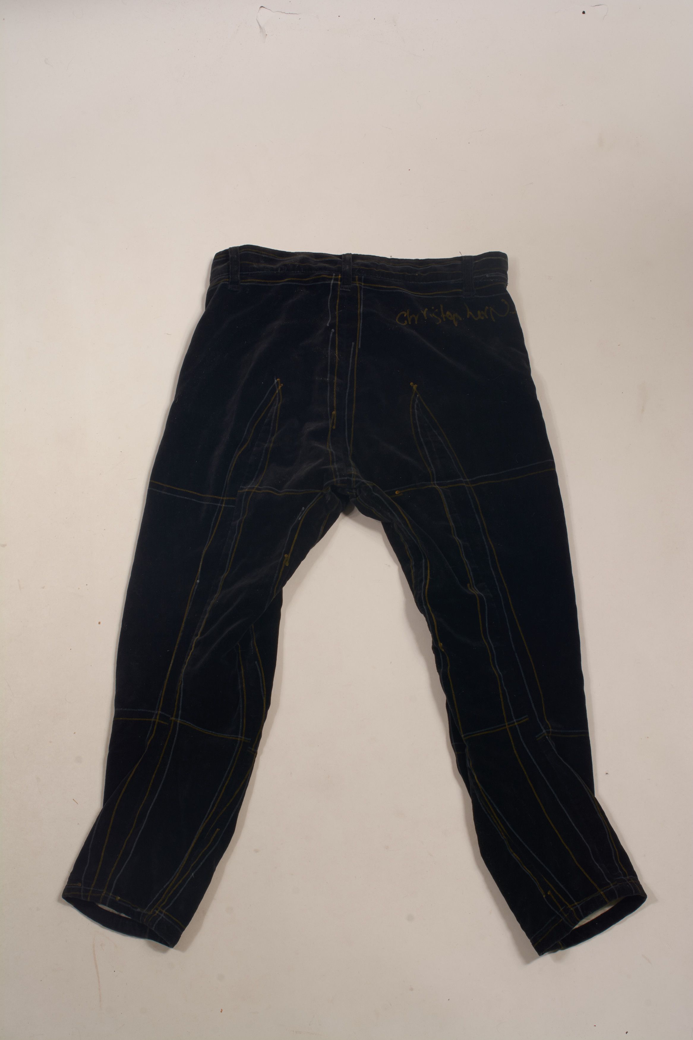 Christopher Nemeth Signed Velvet 3D Trousers Size US 28 / EU 44 - 2 Thumbnail
