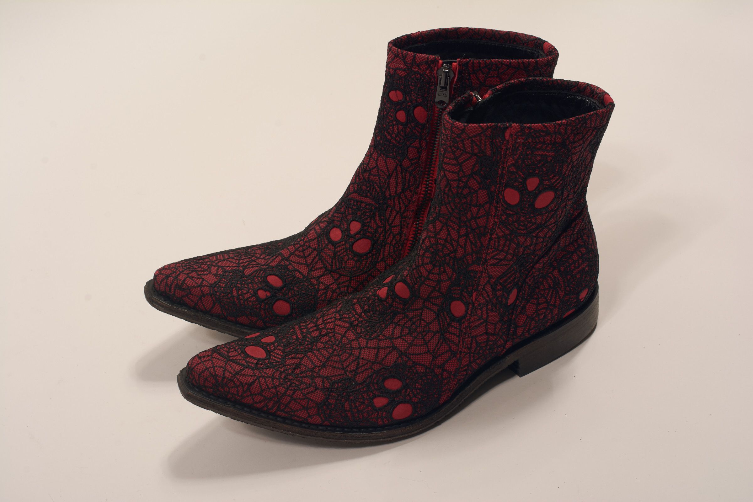 image of Number N Ine Ss05 Skull Embroidered Boots, Men's (Size 6)
