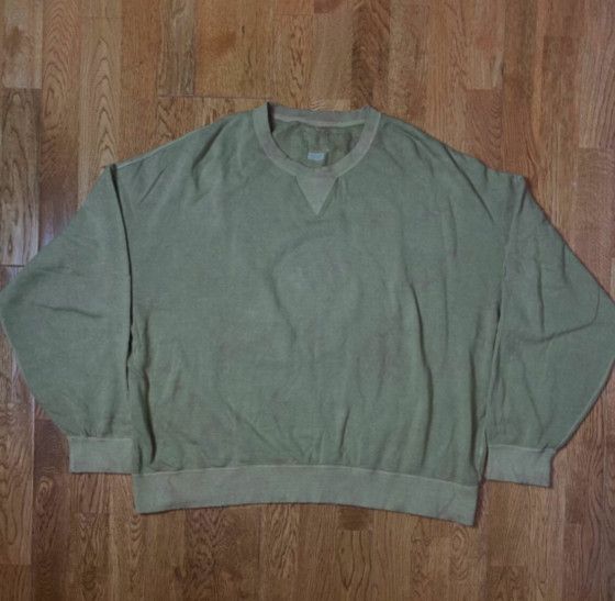 image of Visvim 19Aw Amplus Sweat Uneve Dye in Green, Men's (Size 2XL)