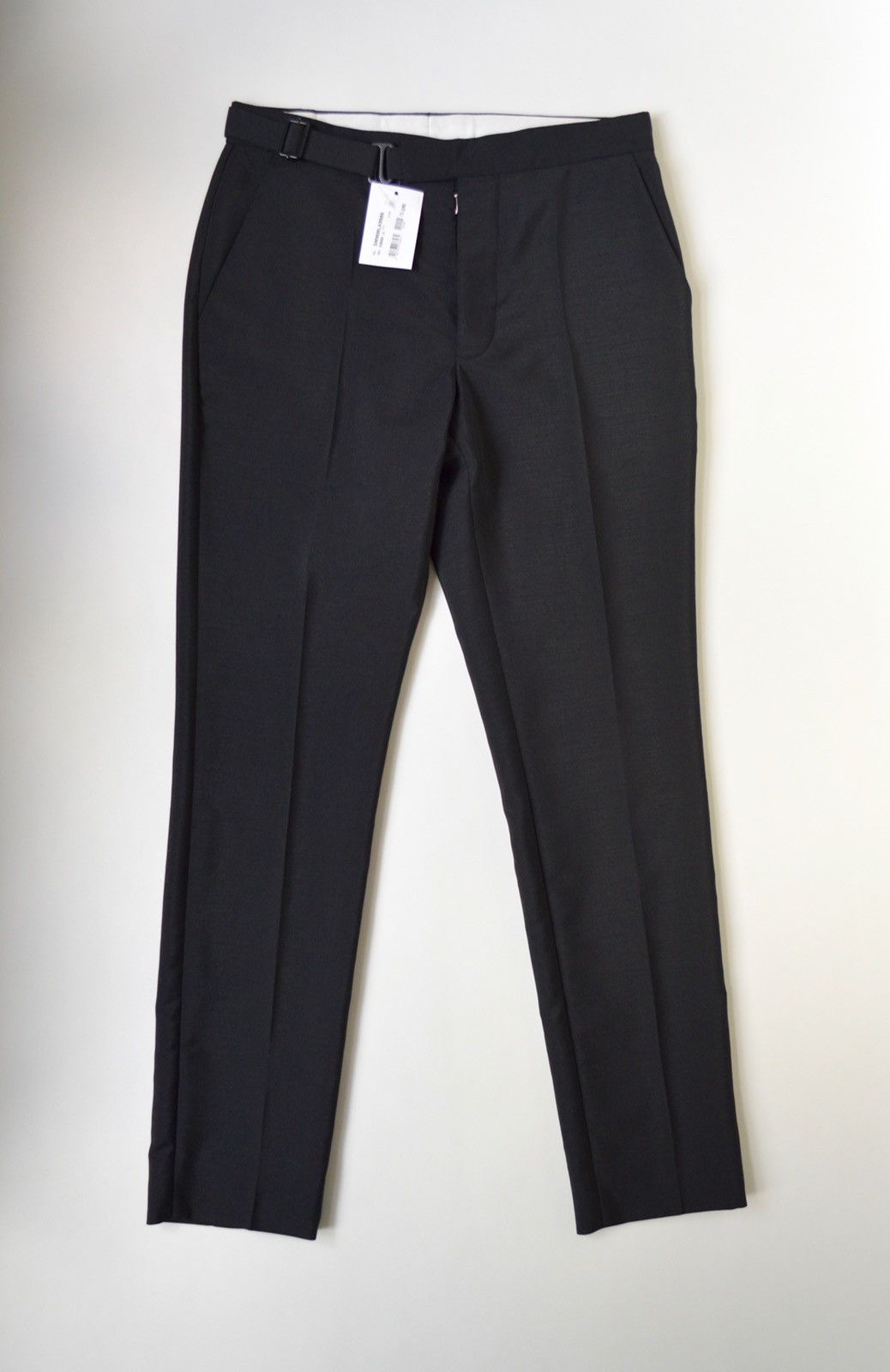 image of Maison Margiela S/s 18 Sample Belt Detail Wool Trousers in Black, Men's (Size 32)